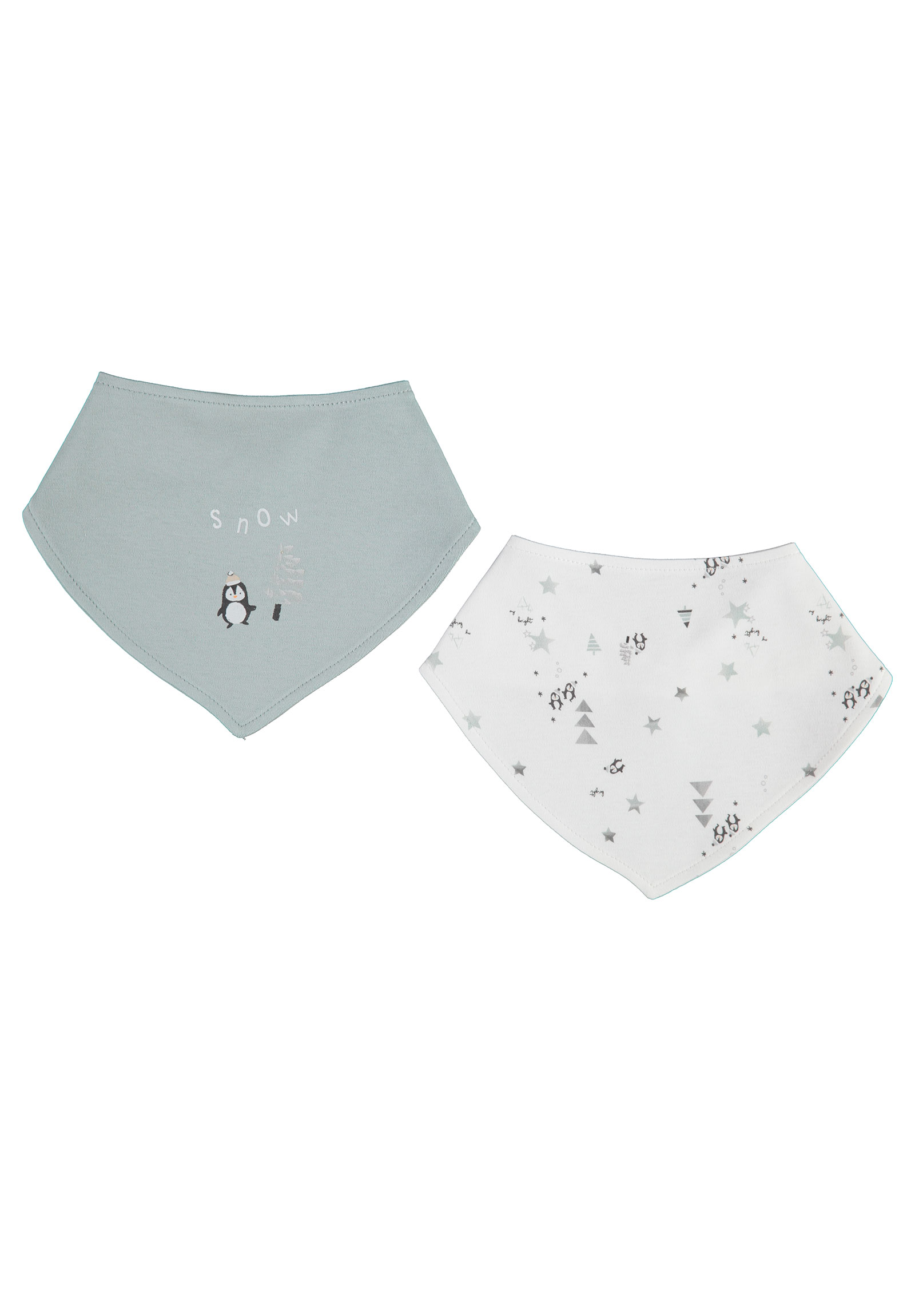 Biorganic Σαλιάρα μπαντάνα βαμβακερή Biorganic Penguins 2 τεμ. 75137-Γαλάζιο