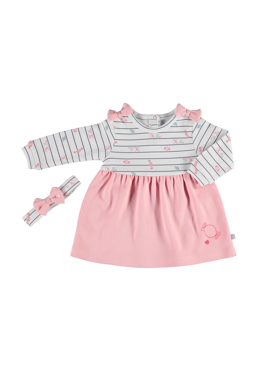Bi Baby Φορεματάκι βρεφικο - κορδέλα μαλλιών Biorganic Sweet Candy 76025