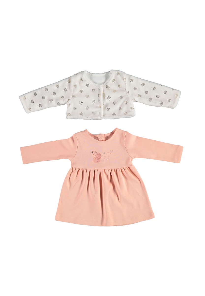 Bi Baby Βρεφικό φορεματάκι με γούνινο μπολερό Swan 76027