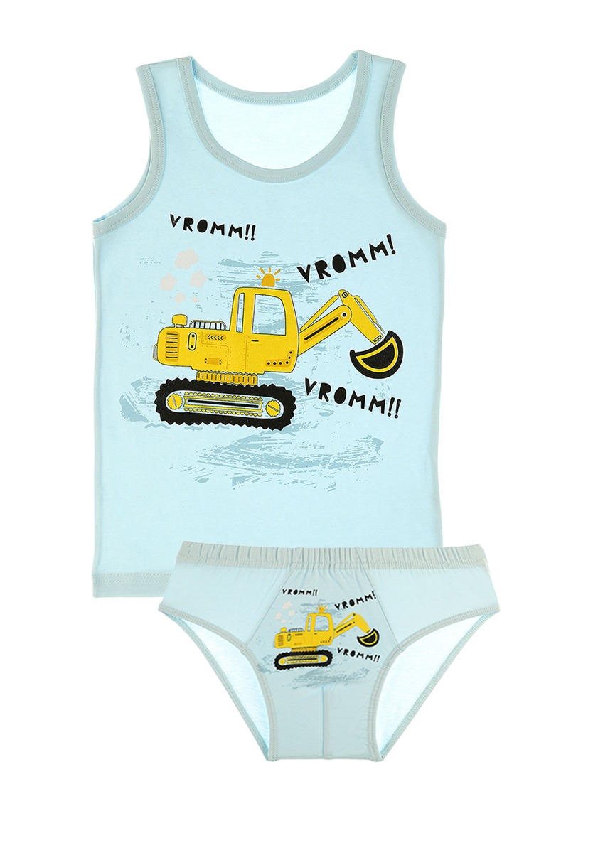 Donella Σετ φανελάκι σλιπάκι παιδικό Track Γαλάζιο W211171KP4