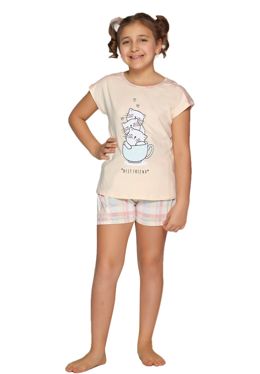 Sevim Πιτζάμα παιδική με καρό σορτσάκι 7996A