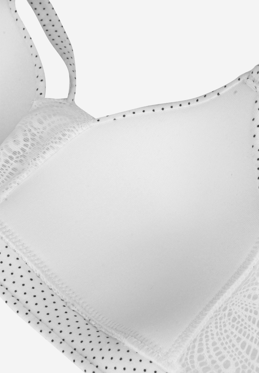 Σετ σουτιέν χωρίς μπανέλα με Brazil πουά 8069-Λευκό φωτογραφία