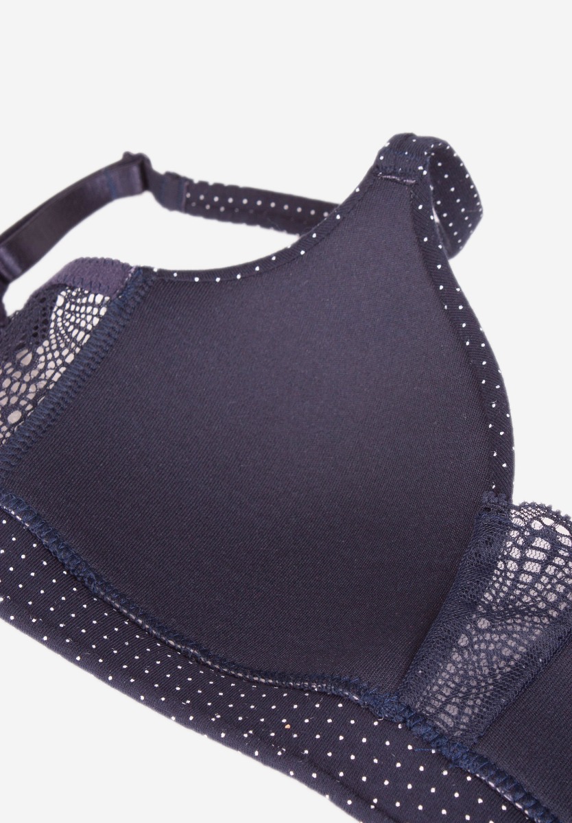 Σετ σουτιέν χωρίς μπανέλα με Brazil πουά 8069-Μπλε φωτογραφία