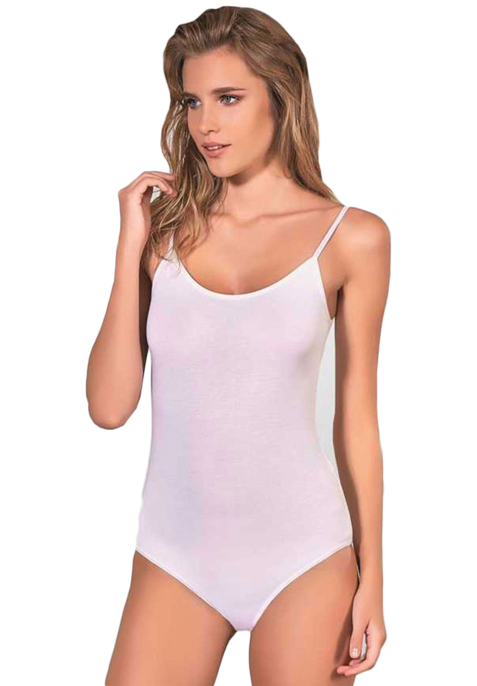  Κορμάκι γυναικείο Premium Cotton Modal BE8069-Λευκό 2025