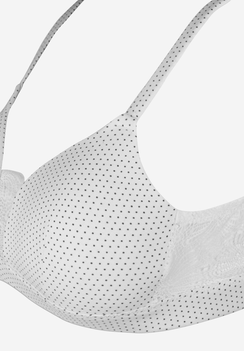 Σετ σουτιέν χωρίς μπανέλα με Brazil πουά 8069-Λευκό φωτογραφία