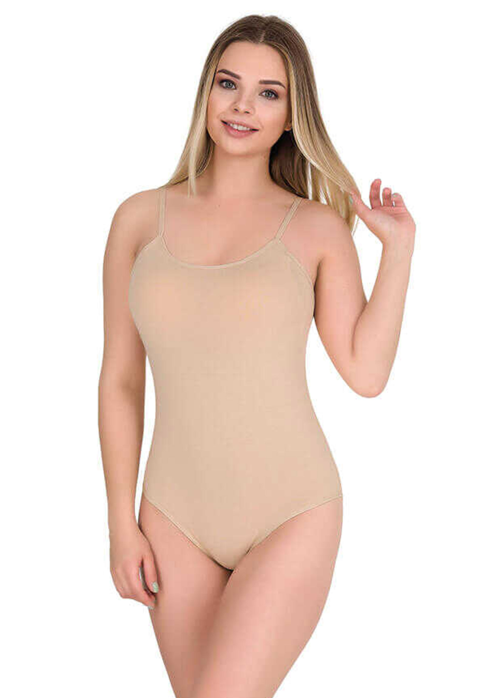  Κορμάκι γυναικείο Premium Cotton Modal BE8069-Μπεζ 2025