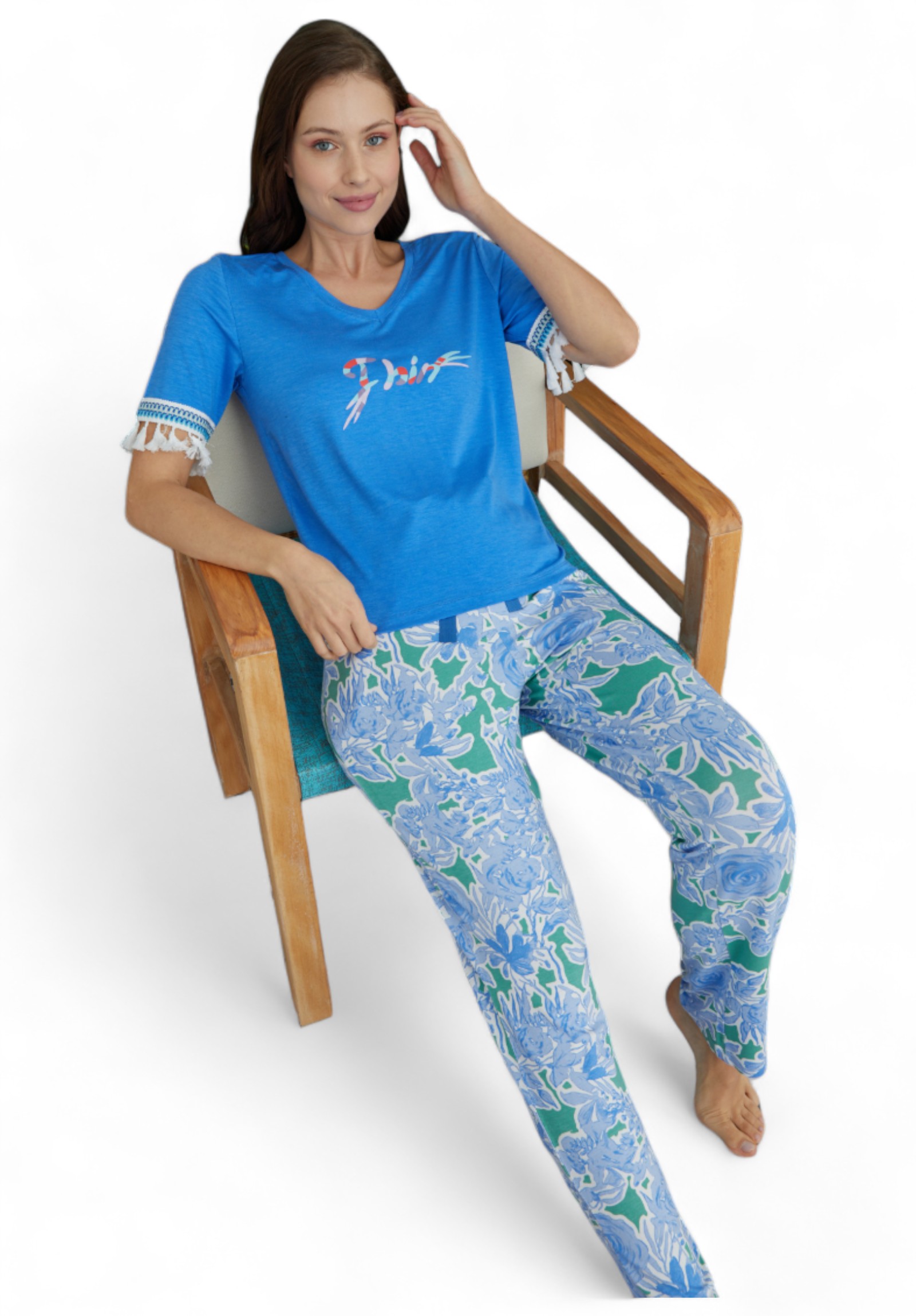 Πιτζάμα γυναικεία Ipektenim Fresh IPKT8305-Μπλε φωτογραφία