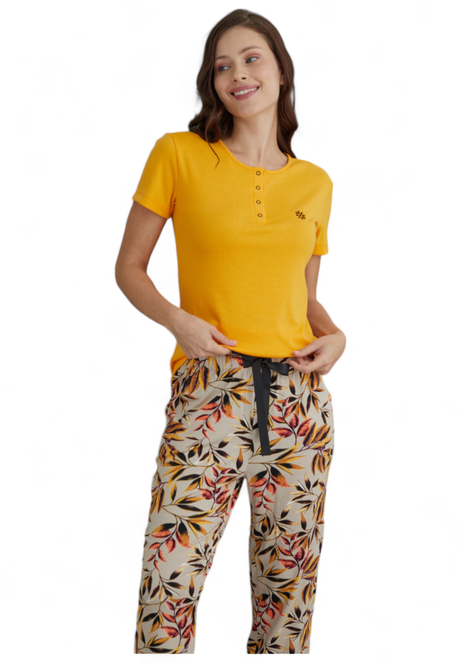 Πιτζάμα γυναικεία Ipektenim Yellow Dream IPKT8312-Μουσταρδί φωτογραφία