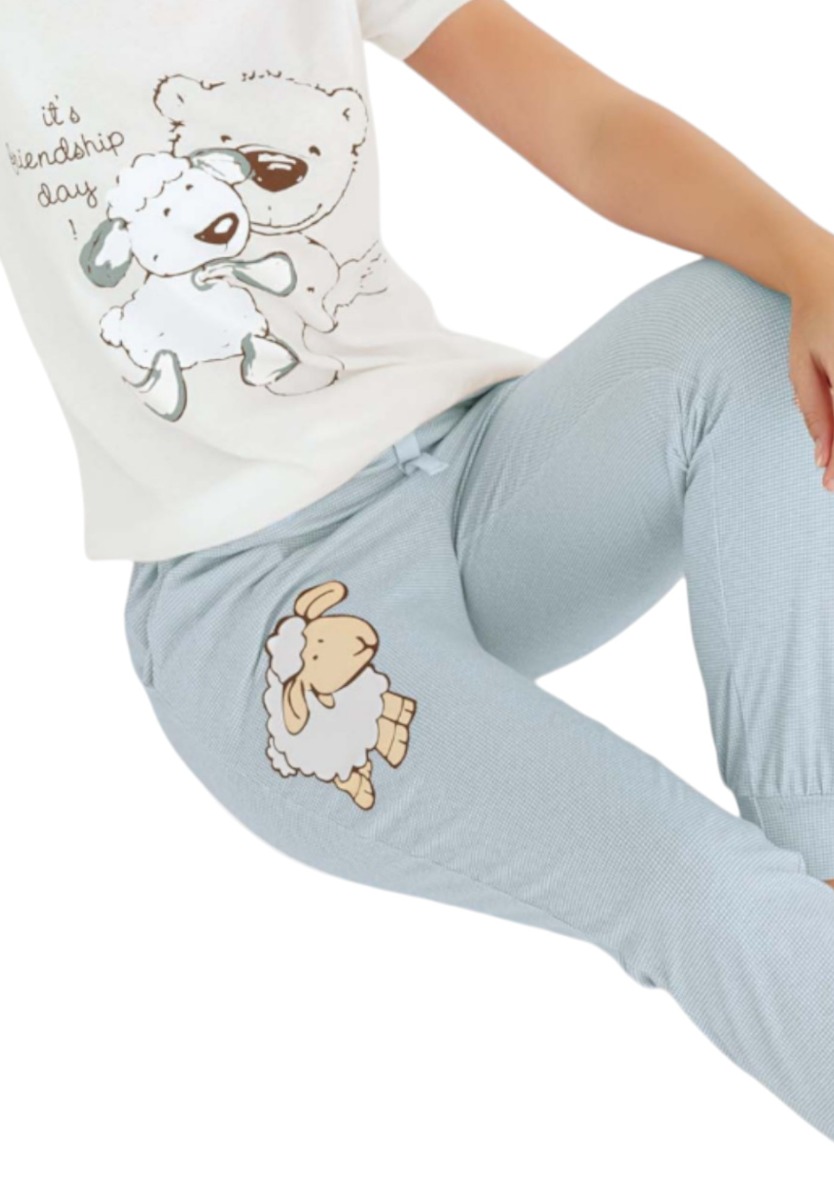 Πιτζάμα γυναικεία Ipektenim Friendship Blue IPKT8453-Γαλάζιο φωτογραφία