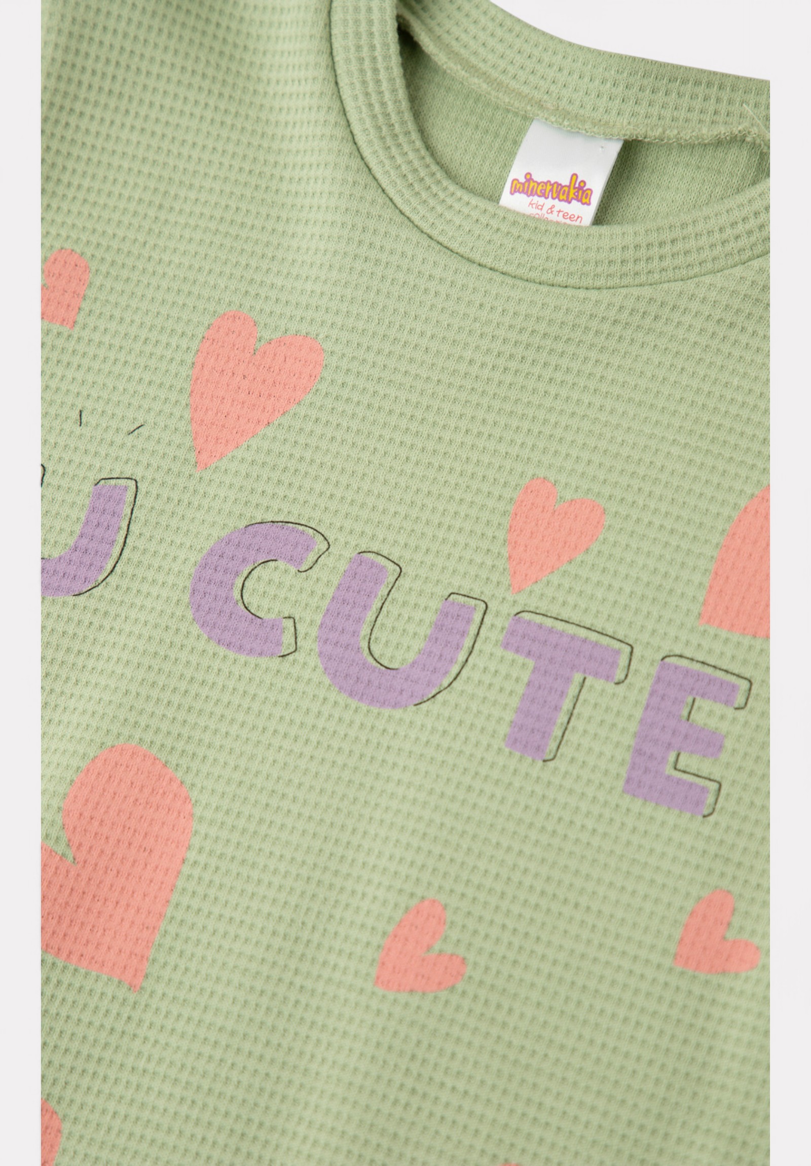 Πιτζάμα εφηβική για κορίτσι Minerva Cute Waffle Καρό 90-62284-445-009-Βεραμάν φωτογραφία