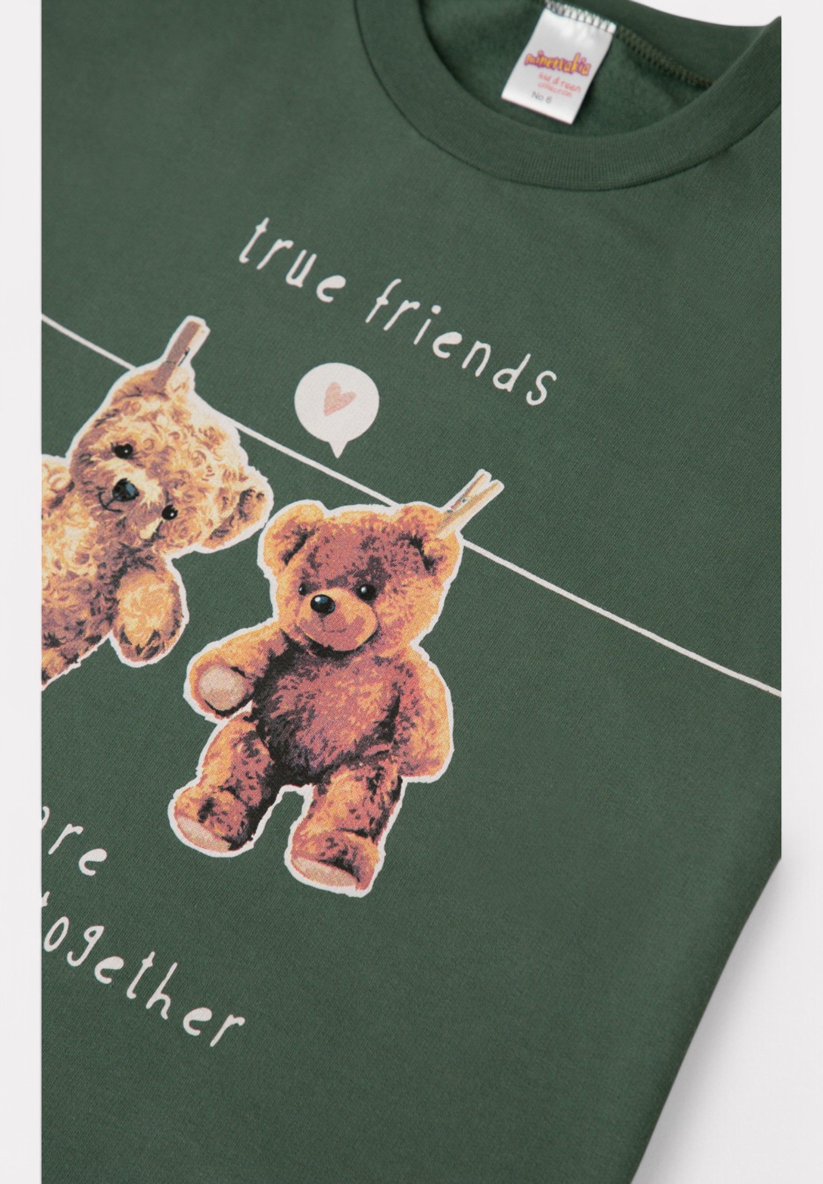 Πιτζάμα εφηβική για κορίτσι Minerva Rainbow/Bears Φούτερ 90-62296-009-606-Χακί φωτογραφία