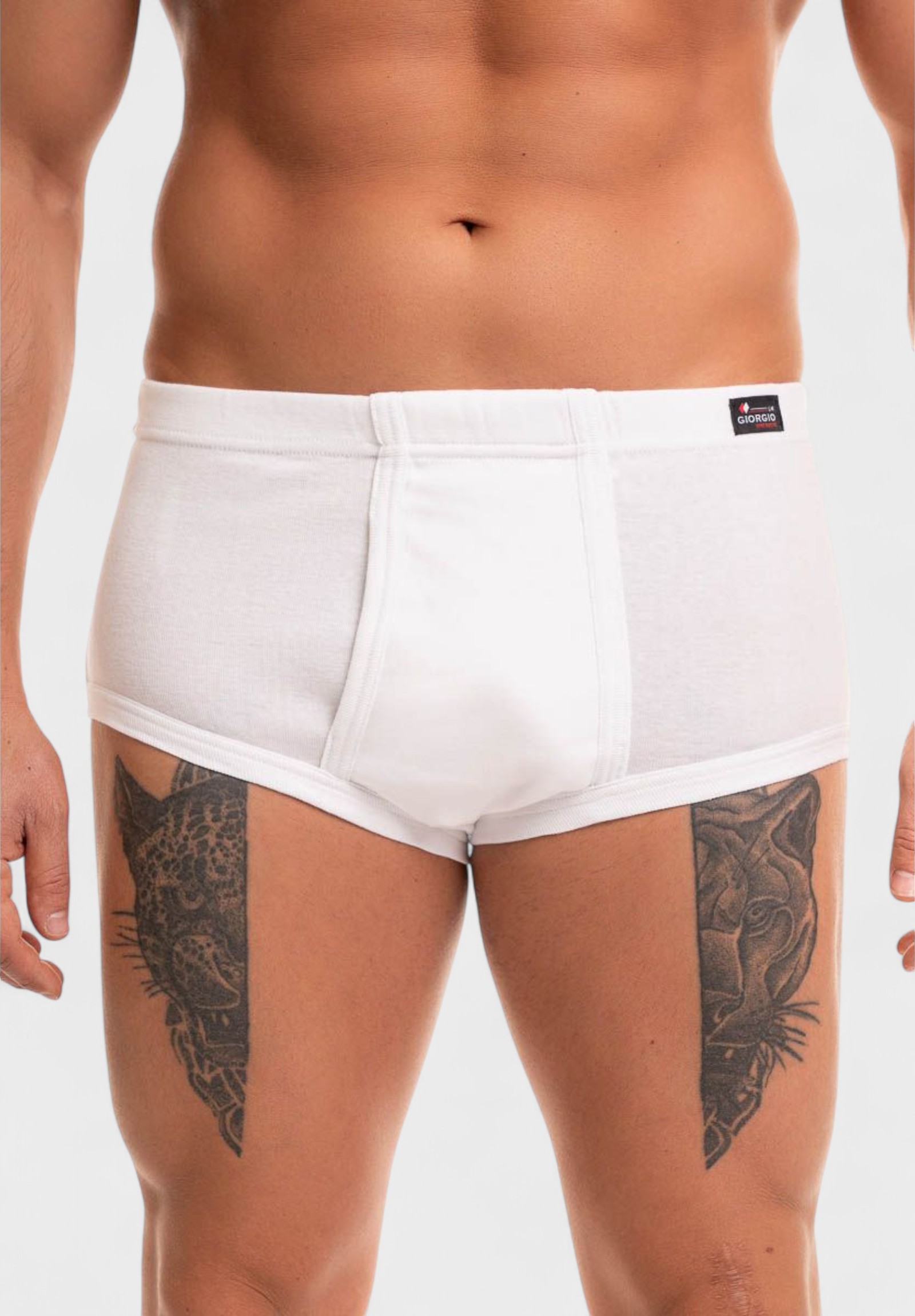 Ανδρικό Σλιπ Λευκό με Εσωτερικό Λάστιχο Giorgio 100% Βαμβάκι GRG901-Λευκό φωτογραφία