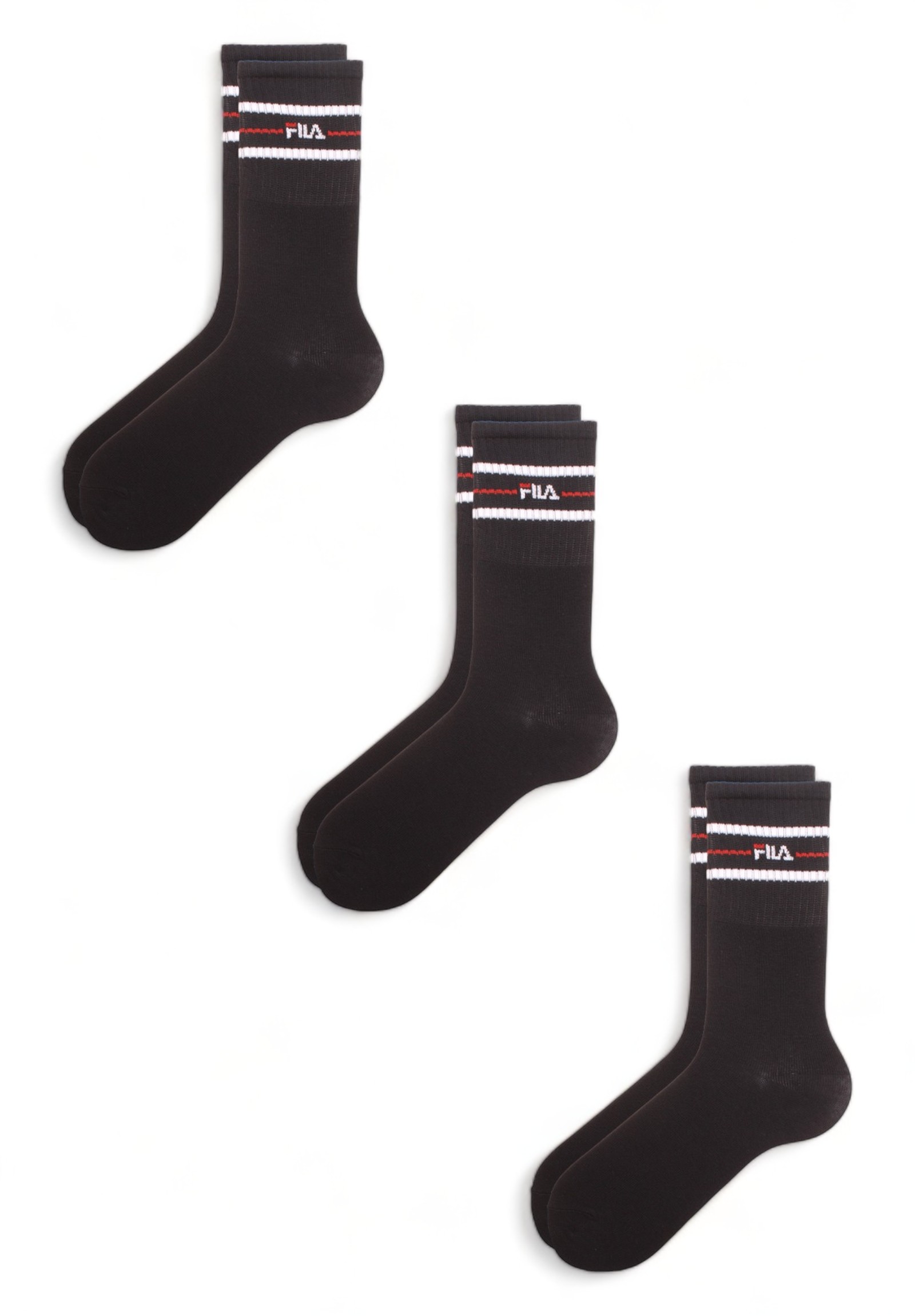  Κάλτσες Fila Unisex Lifestyle Plain 3 τεμάχια F9092-Μαύρο 2025