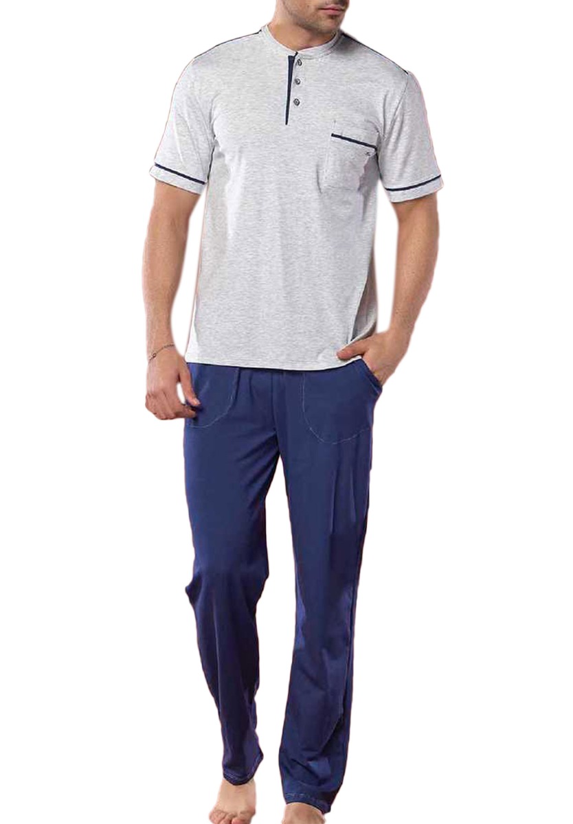 Sevim Πιτζάμα ανδρική με μακρύ παντελόνι 9140