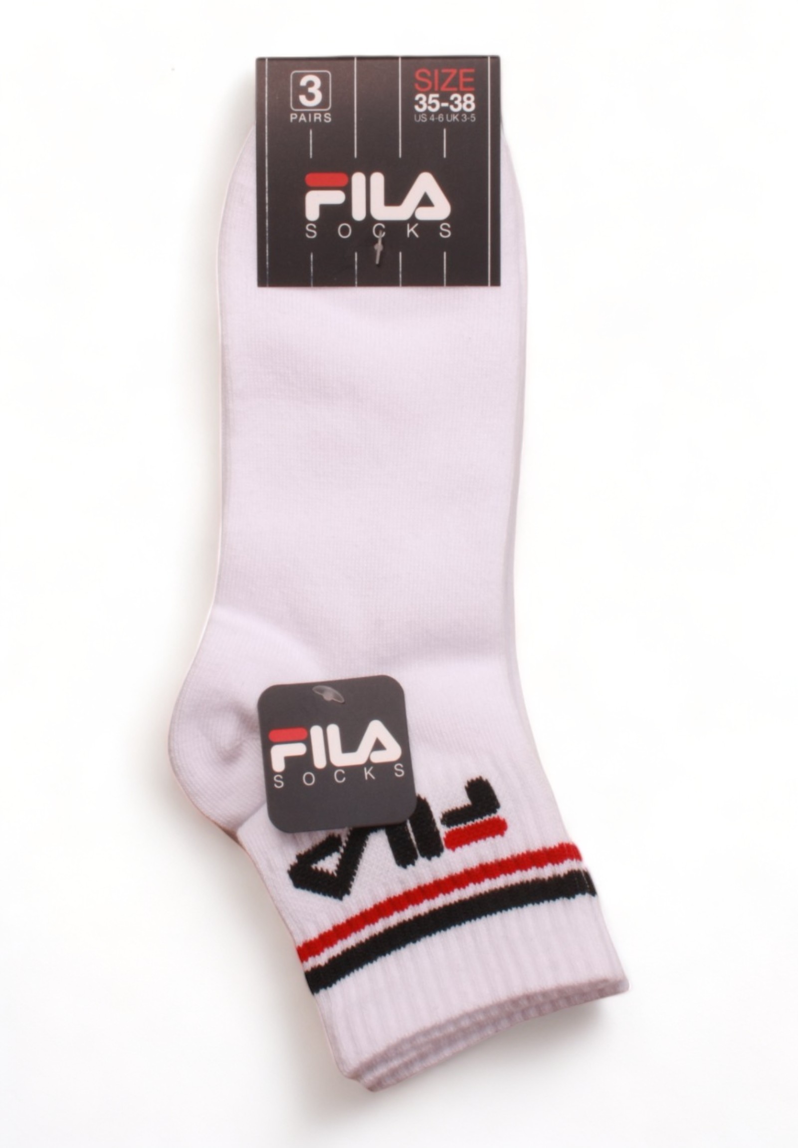 Κάλτσες παιδικές ημίκοντες Fila Urban Plain 3 τεμάχια F8338-Λευκό φωτογραφία
