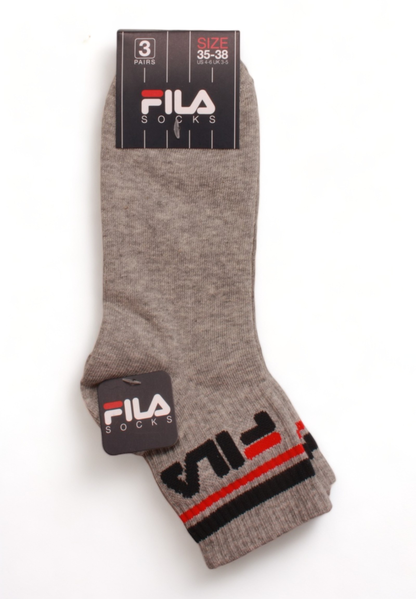 Κάλτσες παιδικές ημίκοντες Fila Urban Plain 3 τεμάχια F8338-Γκρι φωτογραφία
