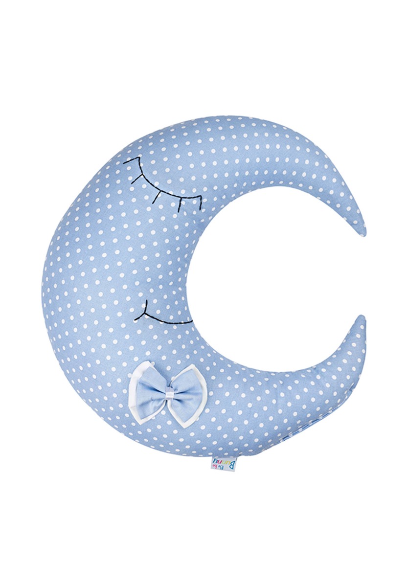 Bunnybebe Χειροποίητο διακοσμητικό μαξιλαράκι φεγγάρι πουά Bebe FEG60-Γκρι