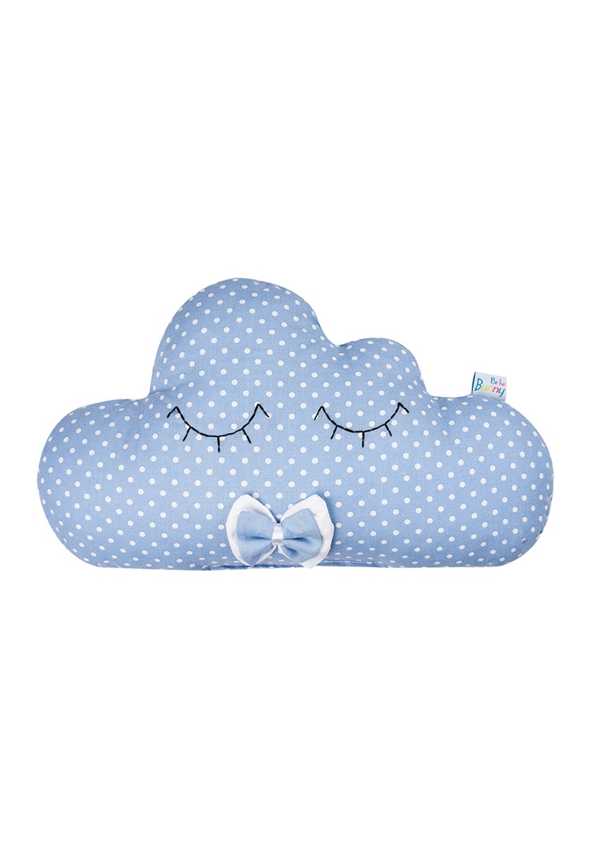 Χειροποίητο διακοσμητικό μαξιλαράκι συννεφάκι πουά Bebe SIN25-Γαλάζιο φωτογραφία