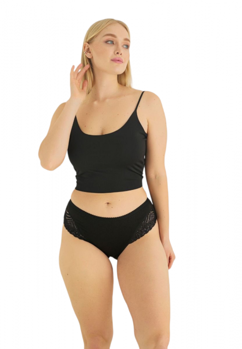  Σλιπ γυναικεία 2/4 ψηλοκάβαλα Sexen Lace Iris Black 5 Tεμ. SXN4408-2-Μαύρο 2025
