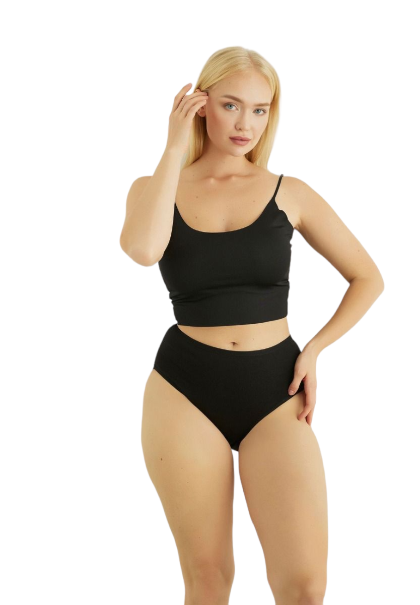  Σλιπ γυναικεία ψηλόμεσα maxi 3/4 Monica Black 5 Τεμ. SXN1008-1-Μαύρο 2025