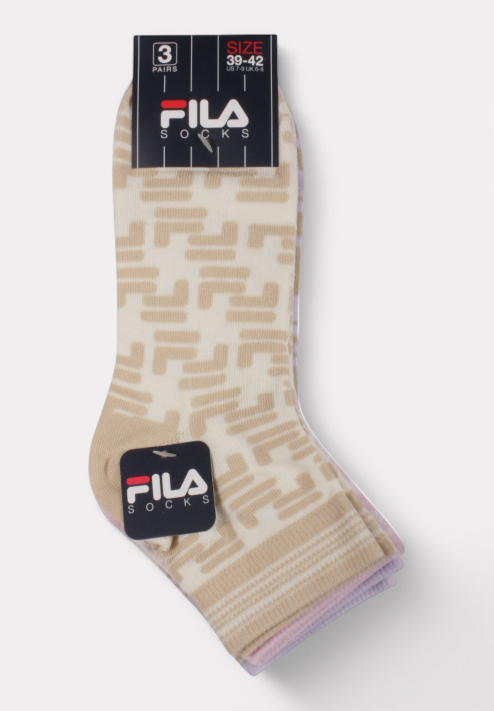  Fila Quarter Socks F3613 Cream Pink- 3 τεμάχια F3613-372-Πολύχρωμο 2025