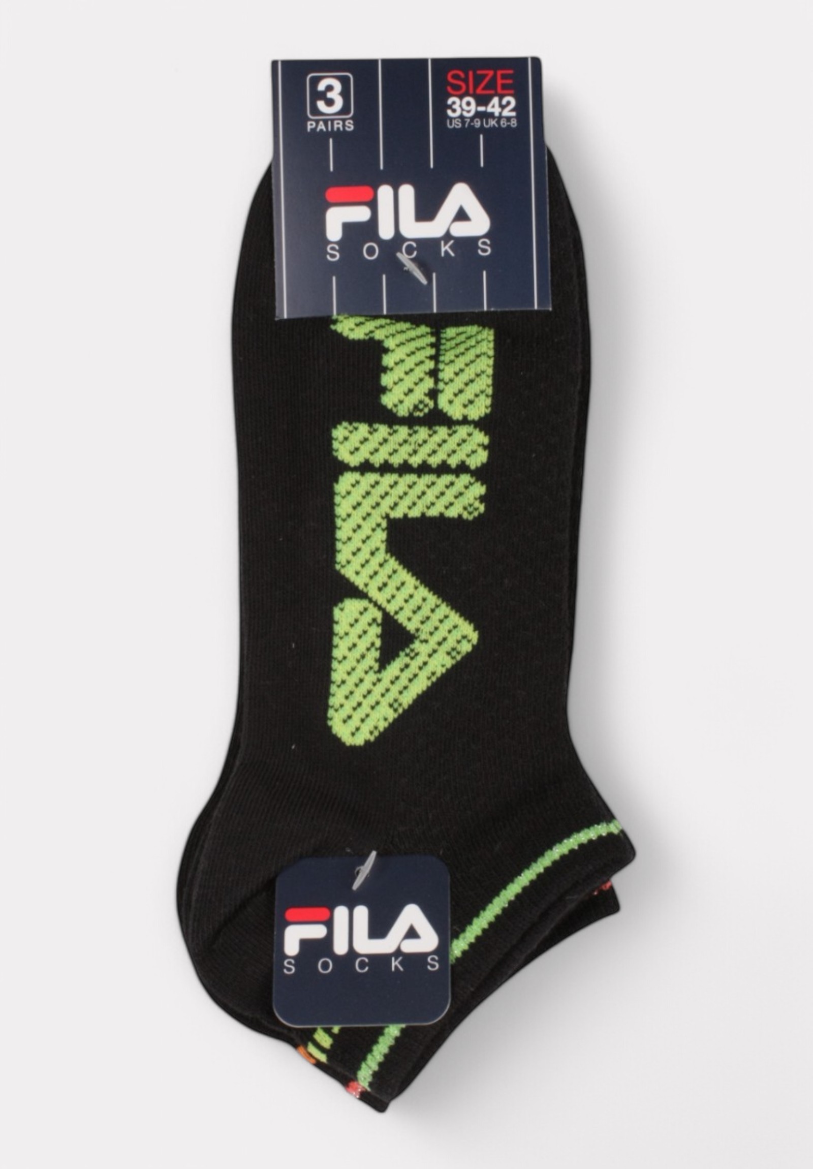  Fila Κάλτσες Μαύρες Neon Logo | Σετ 3 Ζευγάρια F6136-200-Μαύρο 2025