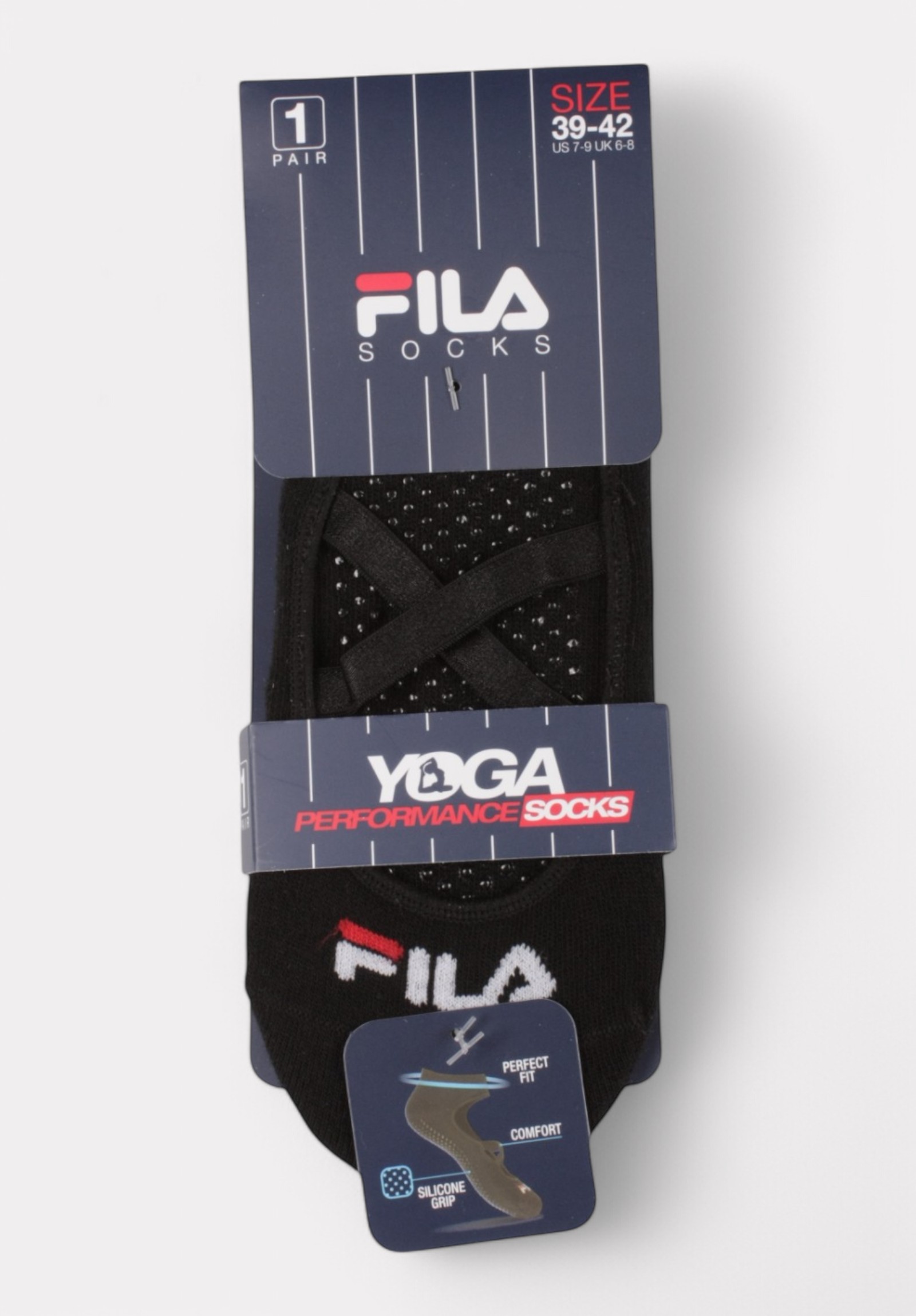  Fila Κάλτσες Yoga & Pilates Μαύρες με Σιλικόνη & Σταυρωτό Λάστιχο F1684-200-Μαύρο 2025