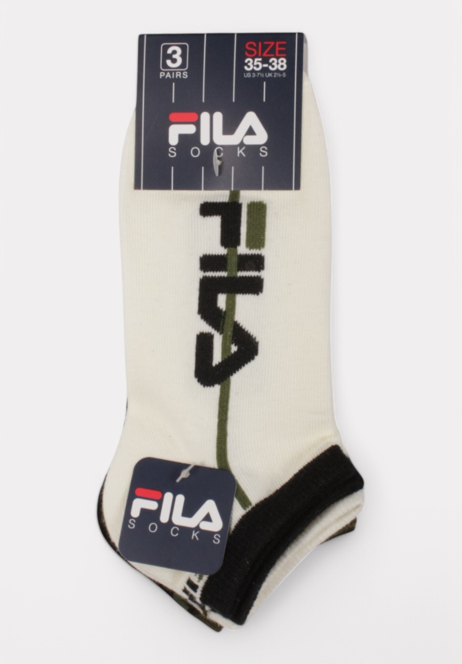 Fila FILA Παιδικές Κάλτσες (3 Ζευγάρια) - Λευκό/Χακί/Μαύρο F1421-527-Πολύχρωμο