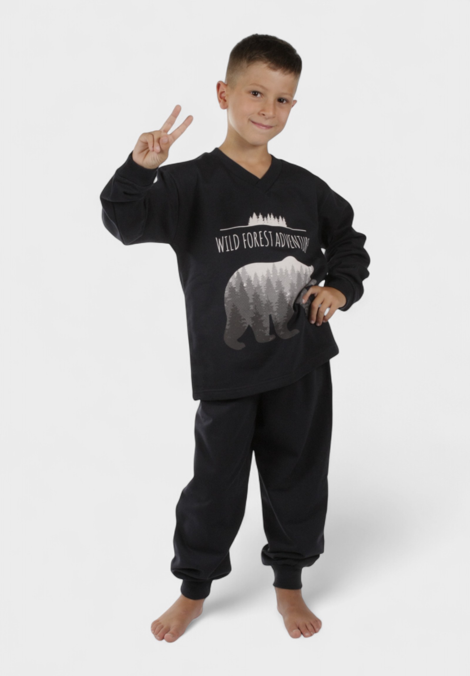 Χριστίνα Παιδική Πιτζάμα Αγόρι Wild Forest Μπλε – Χριστίνα | 100% Βαμβάκι CHR205-1-Μπλε