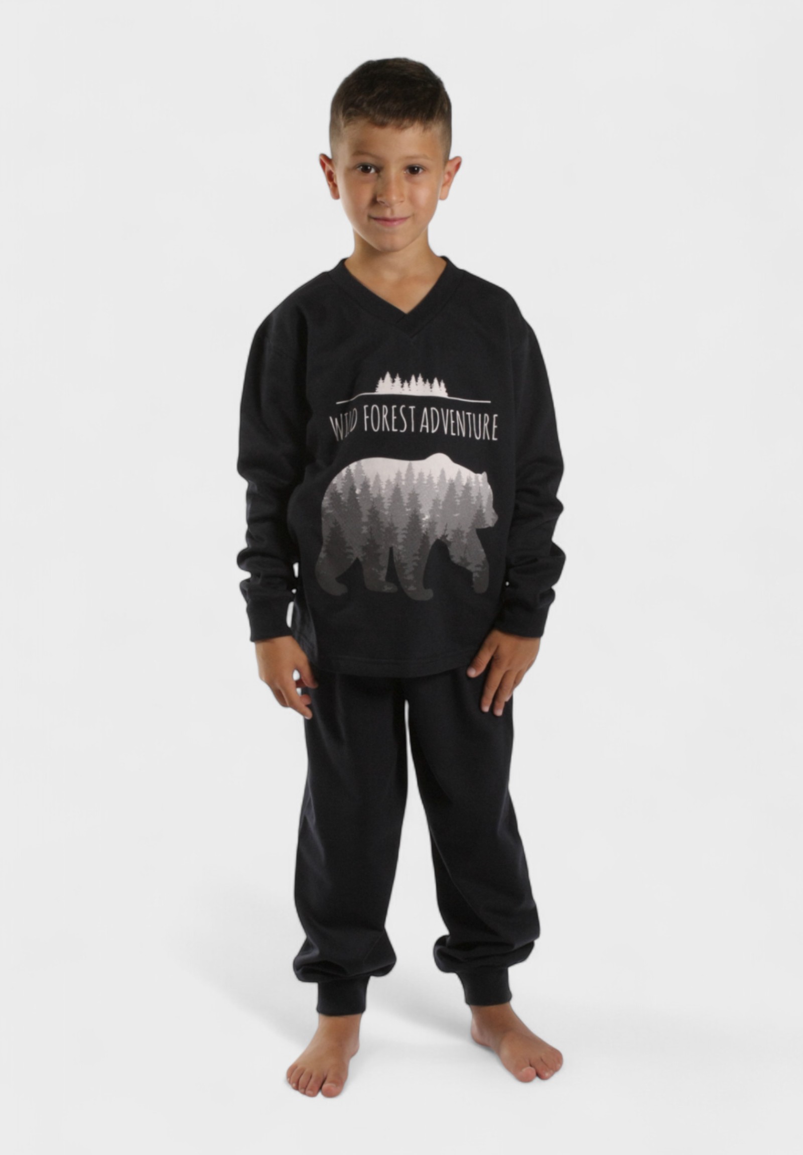 Παιδική Πιτζάμα Αγόρι Wild Forest Μπλε – Χριστίνα | 100% Βαμβάκι CHR205-1-Μπλε φωτογραφία