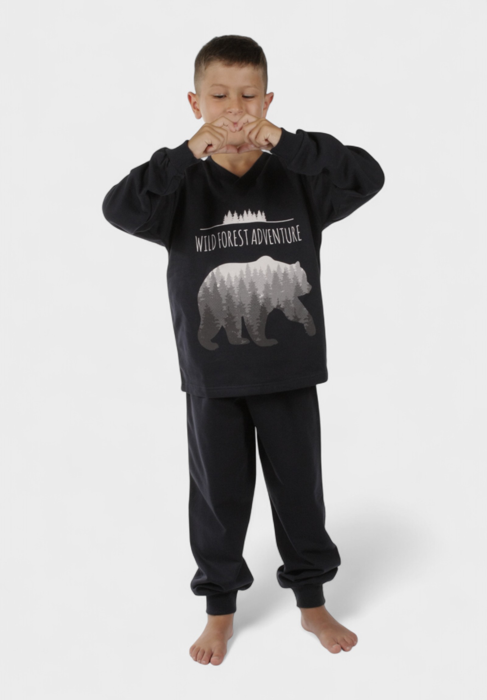 Παιδική Πιτζάμα Αγόρι Wild Forest Μπλε – Χριστίνα | 100% Βαμβάκι CHR205-1-Μπλε φωτογραφία