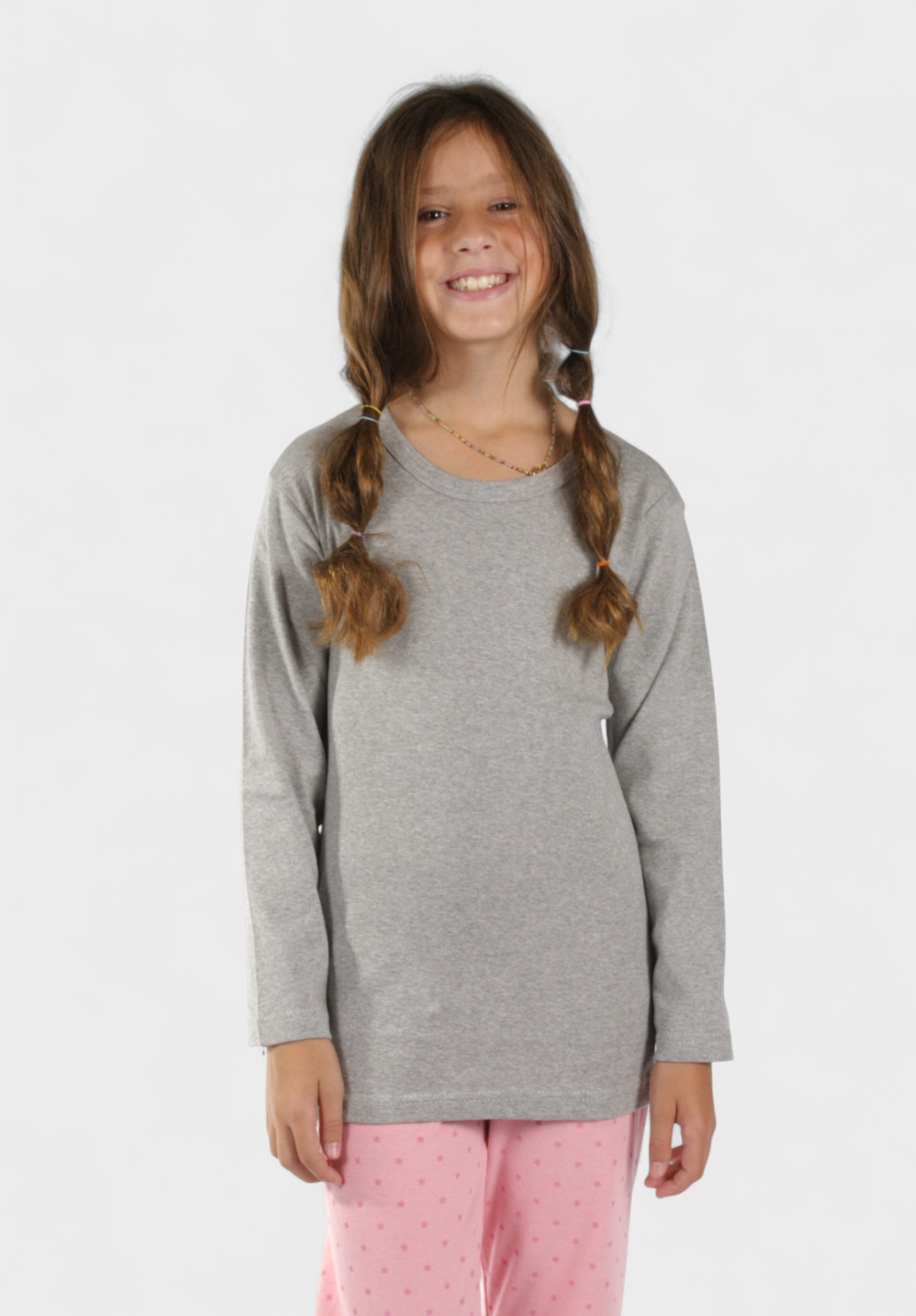 Nina Club Παιδικό Φανελάκι Μακρυμάνικο 100% Βαμβακερό Γκρί | Nina Club NC65-7-Γκρι