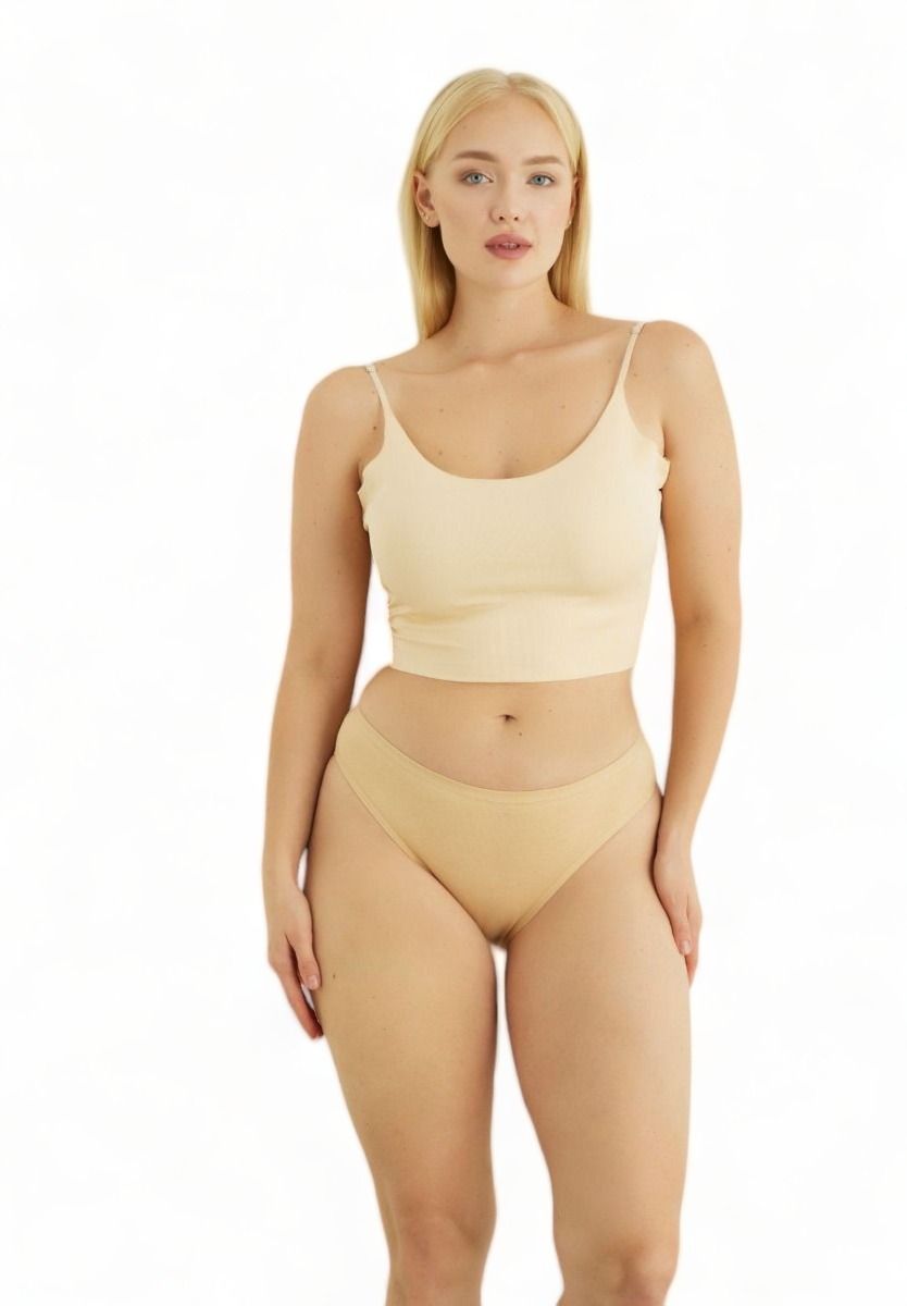  Σλιπ Mini μονόχρωμο Sexen Beige Aurelia σε οικονομική συσκευασία 5 Τεμ. SXN1001-3-Μπεζ 2025