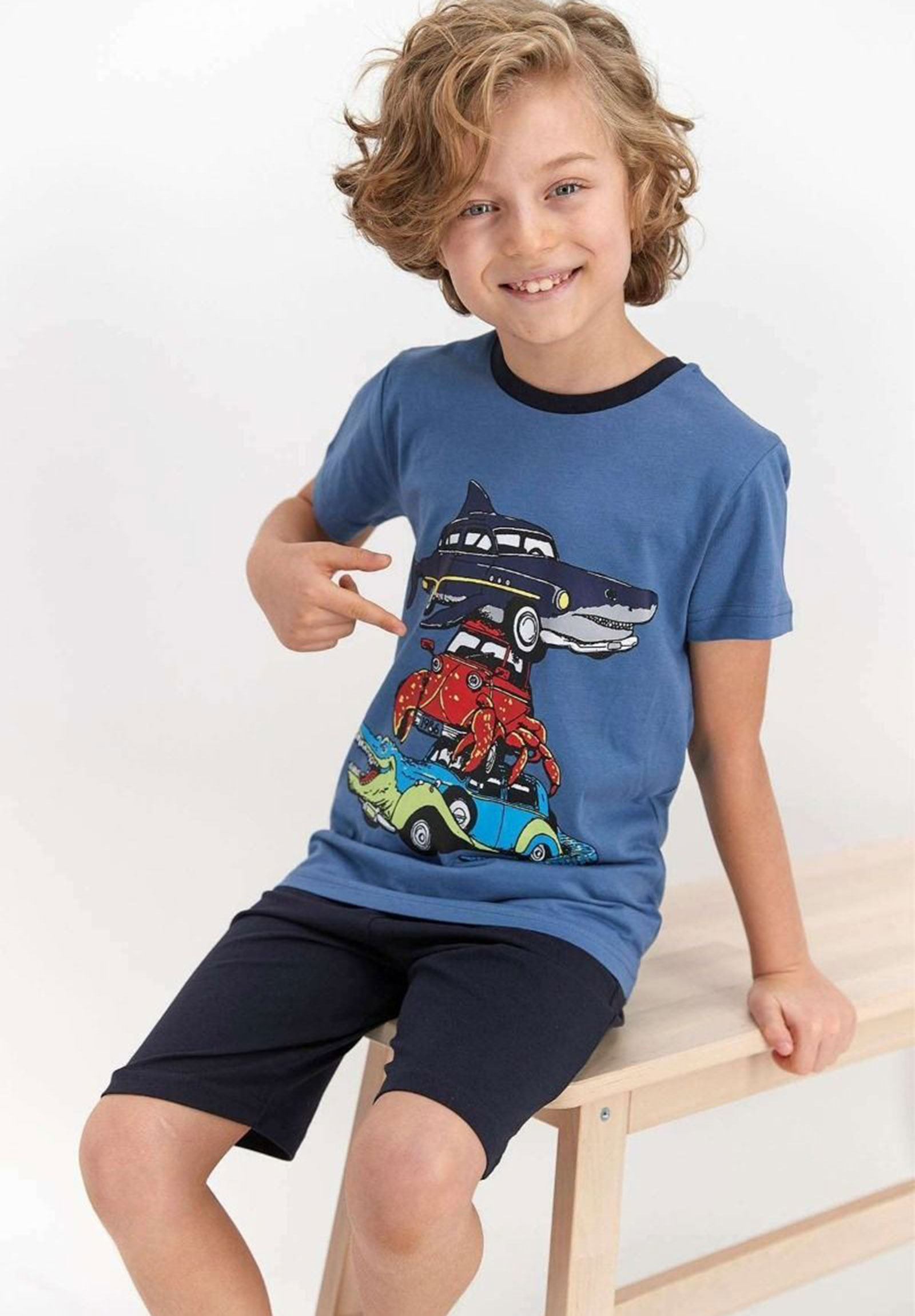 Rolypoly Πιτζάμα παιδική Rolypoly Cars Of The Sea RP1697-Μπλε Ιντιγκο