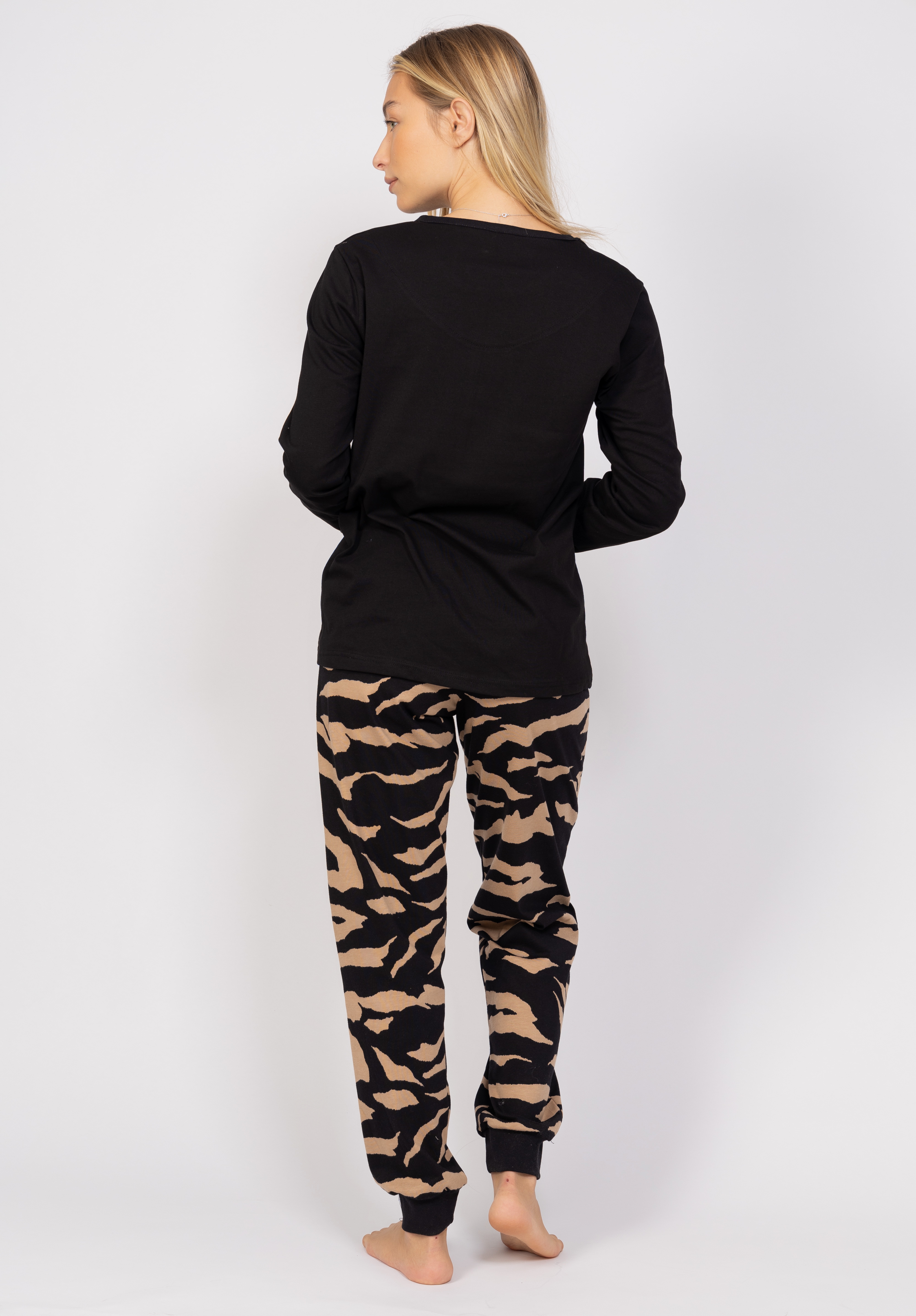 Πιτζάμα γυναικεία Zebra Brown Cherry CHR24546-Μαύρο φωτογραφία