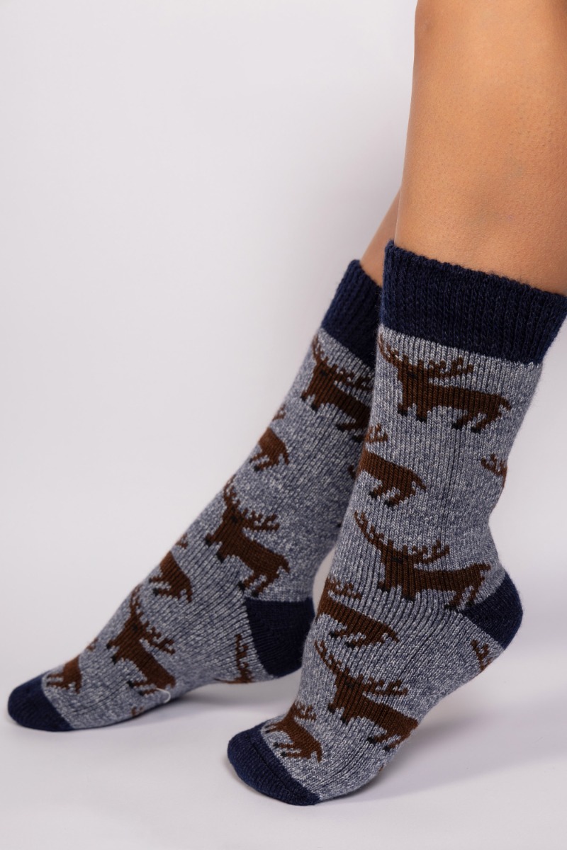  Κάλτσες γυναικείες ισοθερμικές με σχέδια Soma Socks SS6027-Ανθρακί Μελανζέ 2025