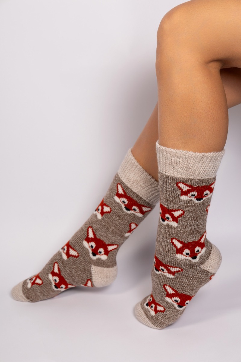  Κάλτσες γυναικείες ισοθερμικές με σχέδια Soma Socks SS6027-Μπεζ 2025