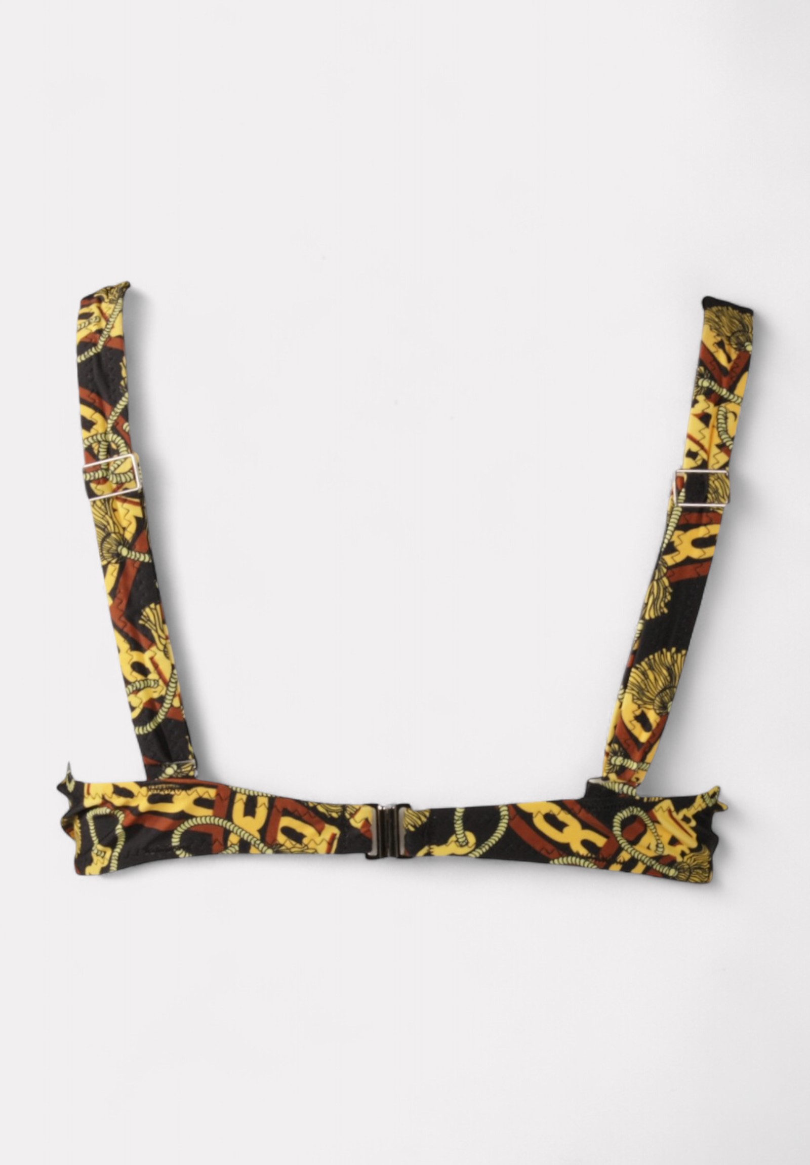 Γυναικείο μαγιό μαύρο μπικίνι με μπανέλα και χρυσό print CL88116-1-Μαύρο φωτογραφία