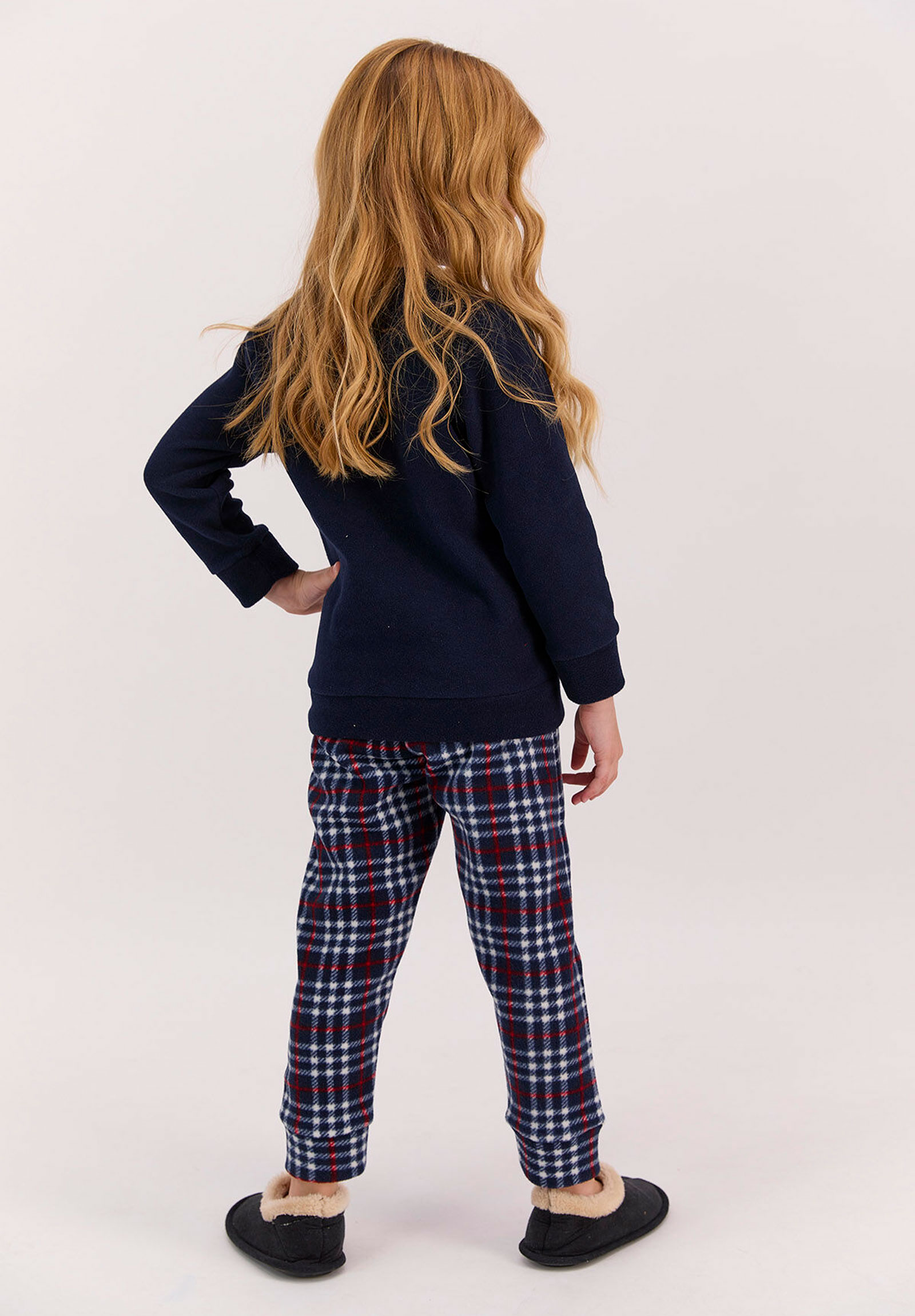 Πιτζάμα εφηβική κορίτσι Fleece Arnetta Καρό AR1510EF-Μπλε Σκούρο φωτογραφία