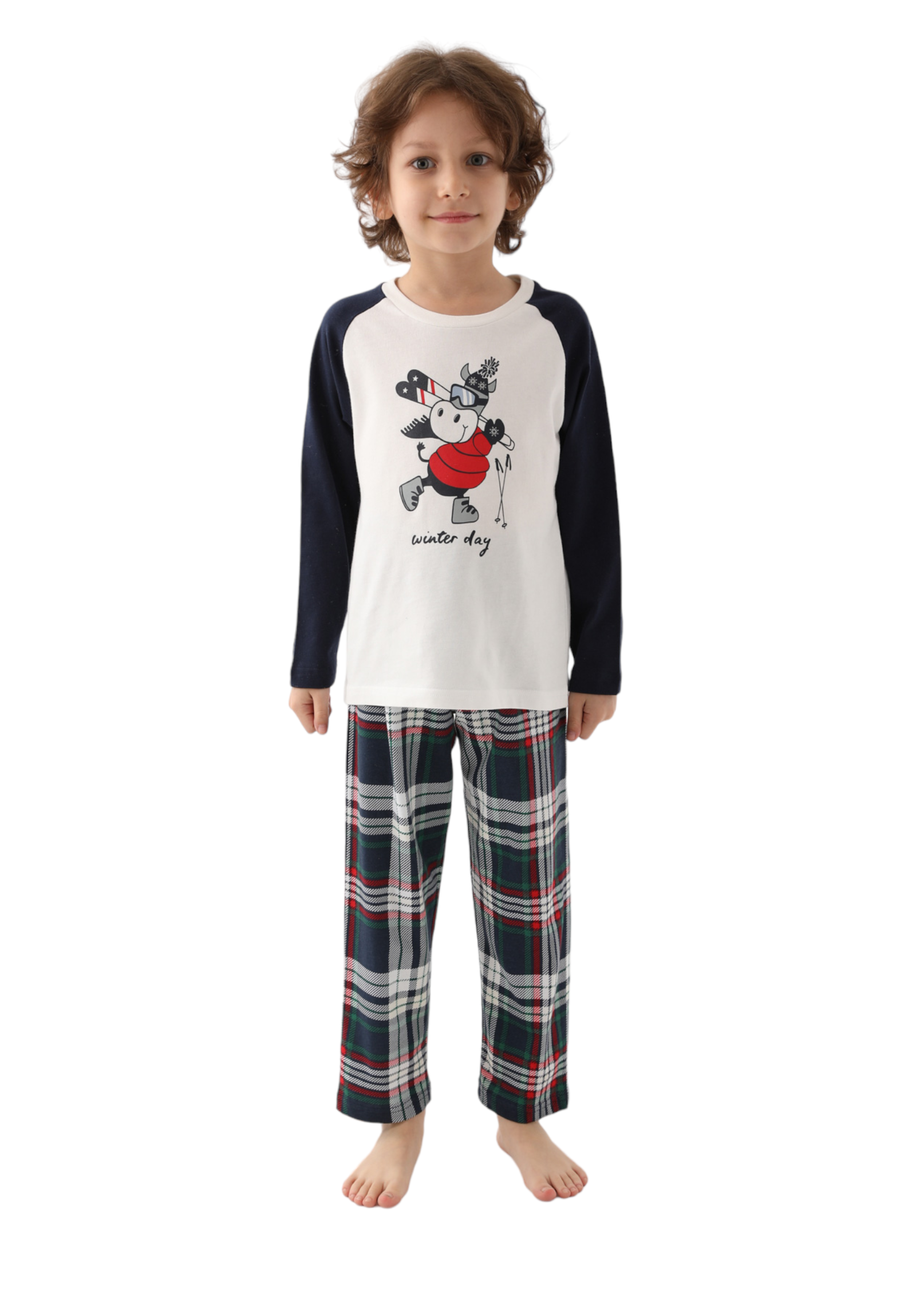 Πιτζάμα εφηβική Arnetta Winter Day AR2750B-Λευκό φωτογραφία