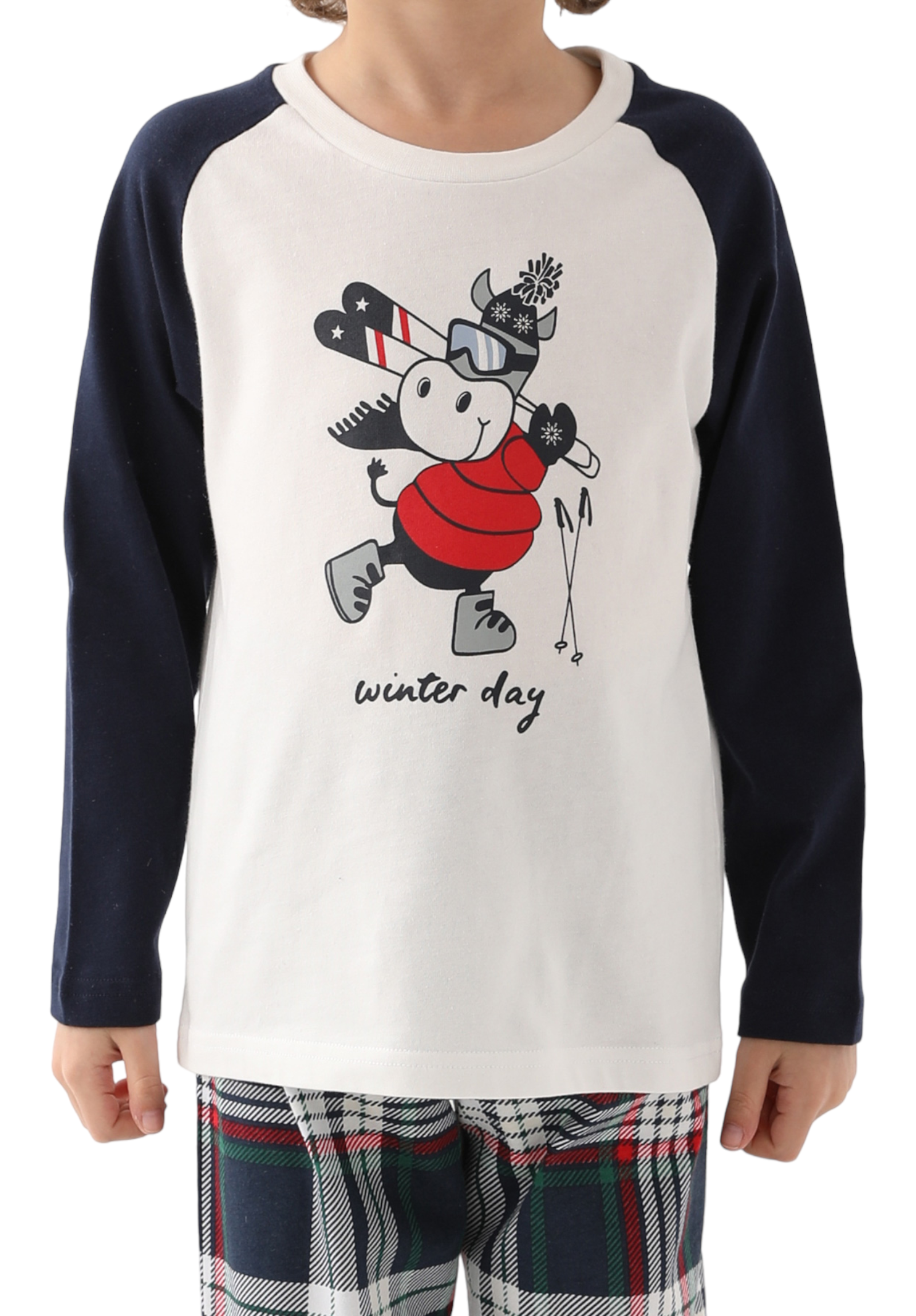 Πιτζάμα εφηβική Arnetta Winter Day AR2750B-Λευκό φωτογραφία