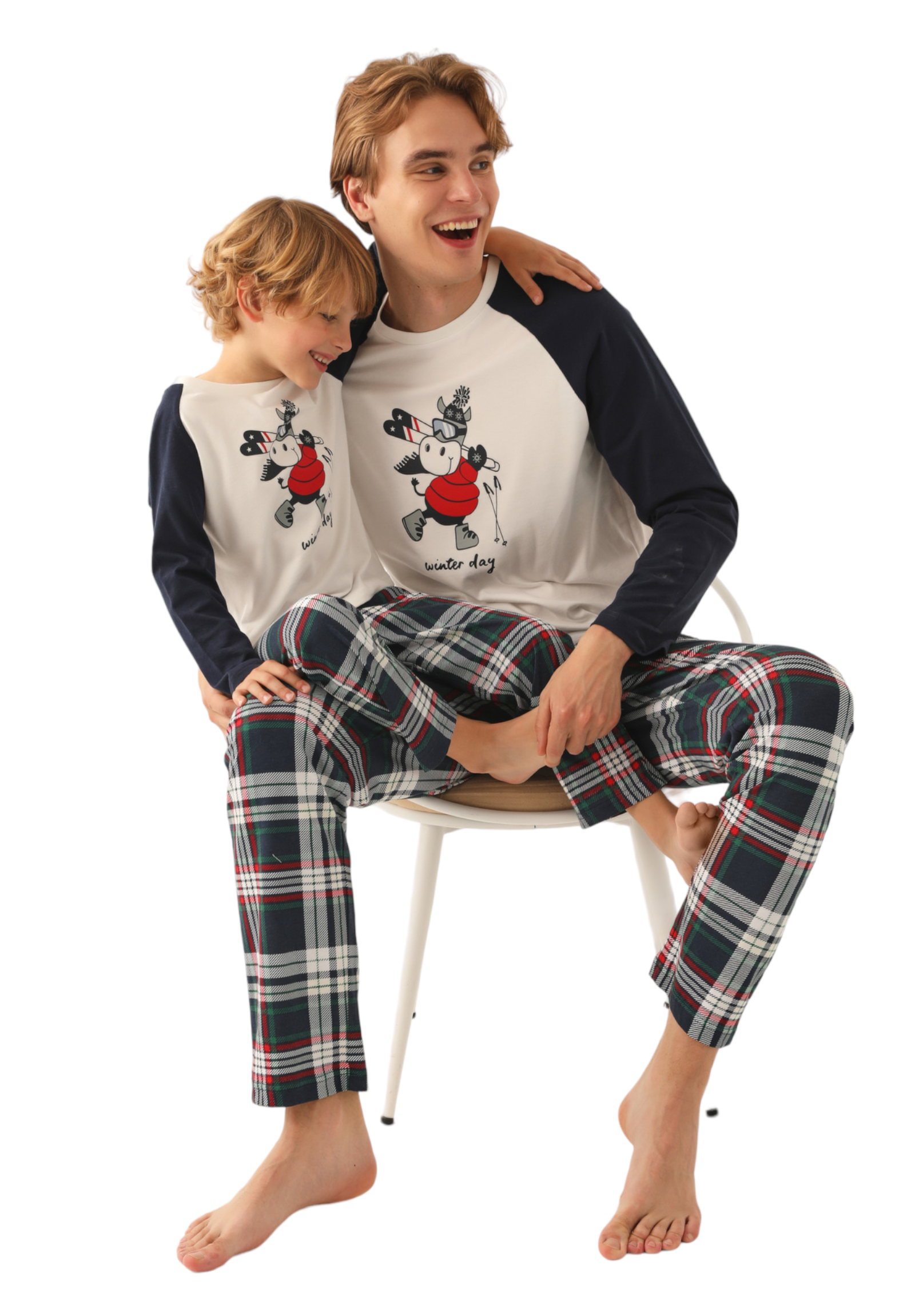 Πιτζάμα εφηβική Arnetta Winter Day AR2750B-Λευκό φωτογραφία