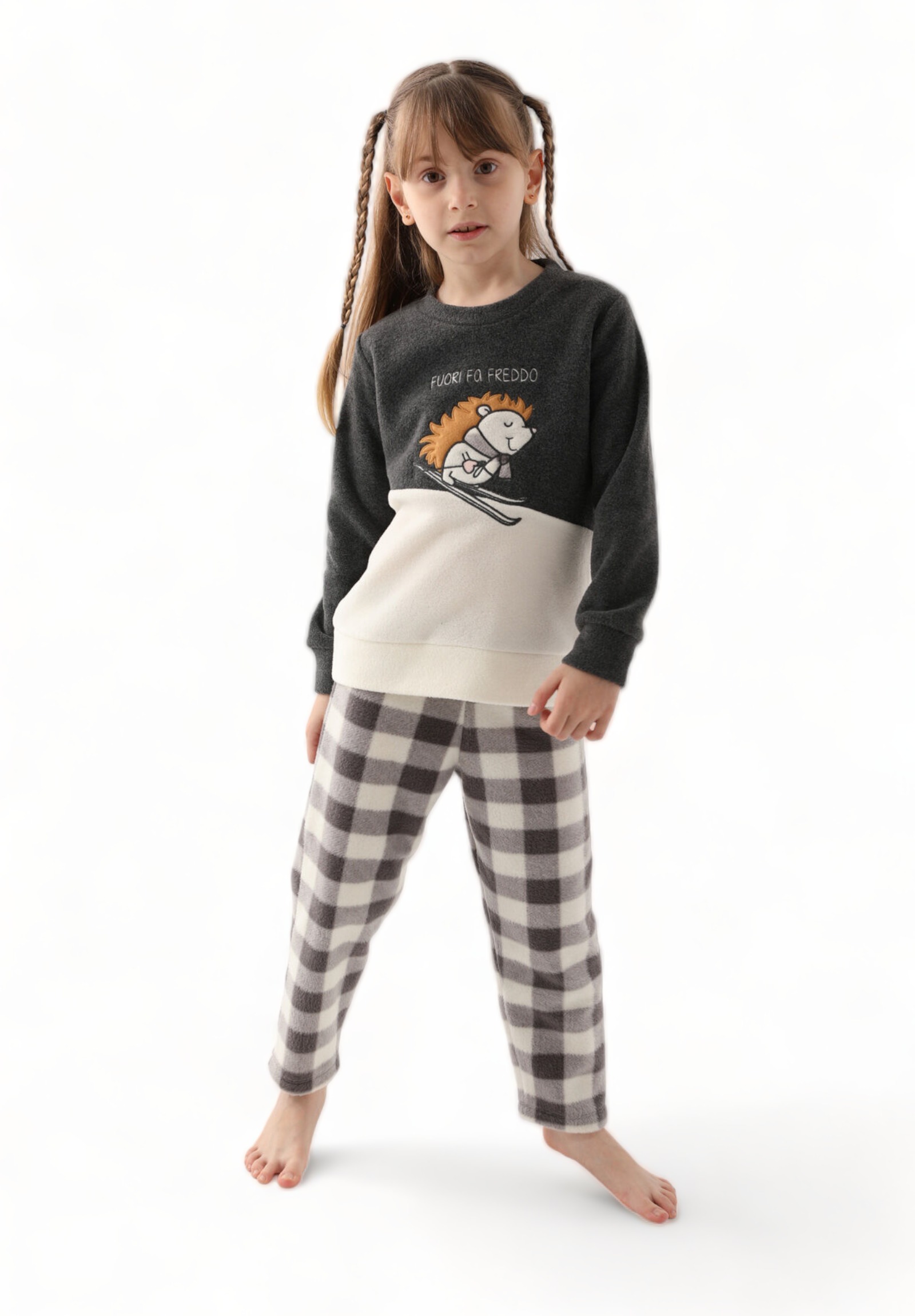 Πιτζάμα για κορίτσι Polar Fleece Arnetta Fuori fa freddo AR2619G-Γκρι φωτογραφία