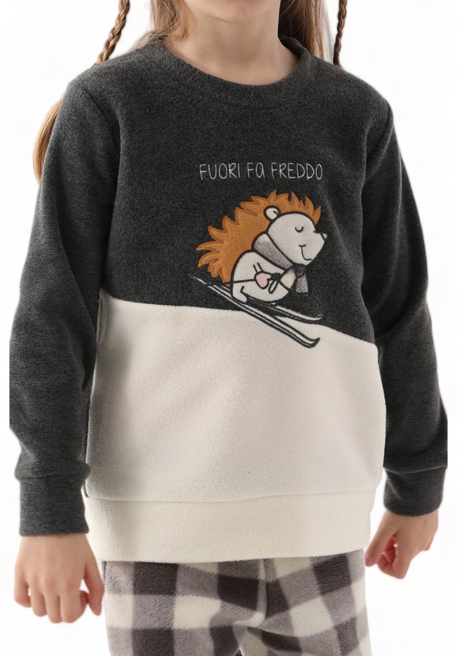 Πιτζάμα για κορίτσι Polar Fleece Arnetta Fuori fa freddo AR2619G-Γκρι φωτογραφία