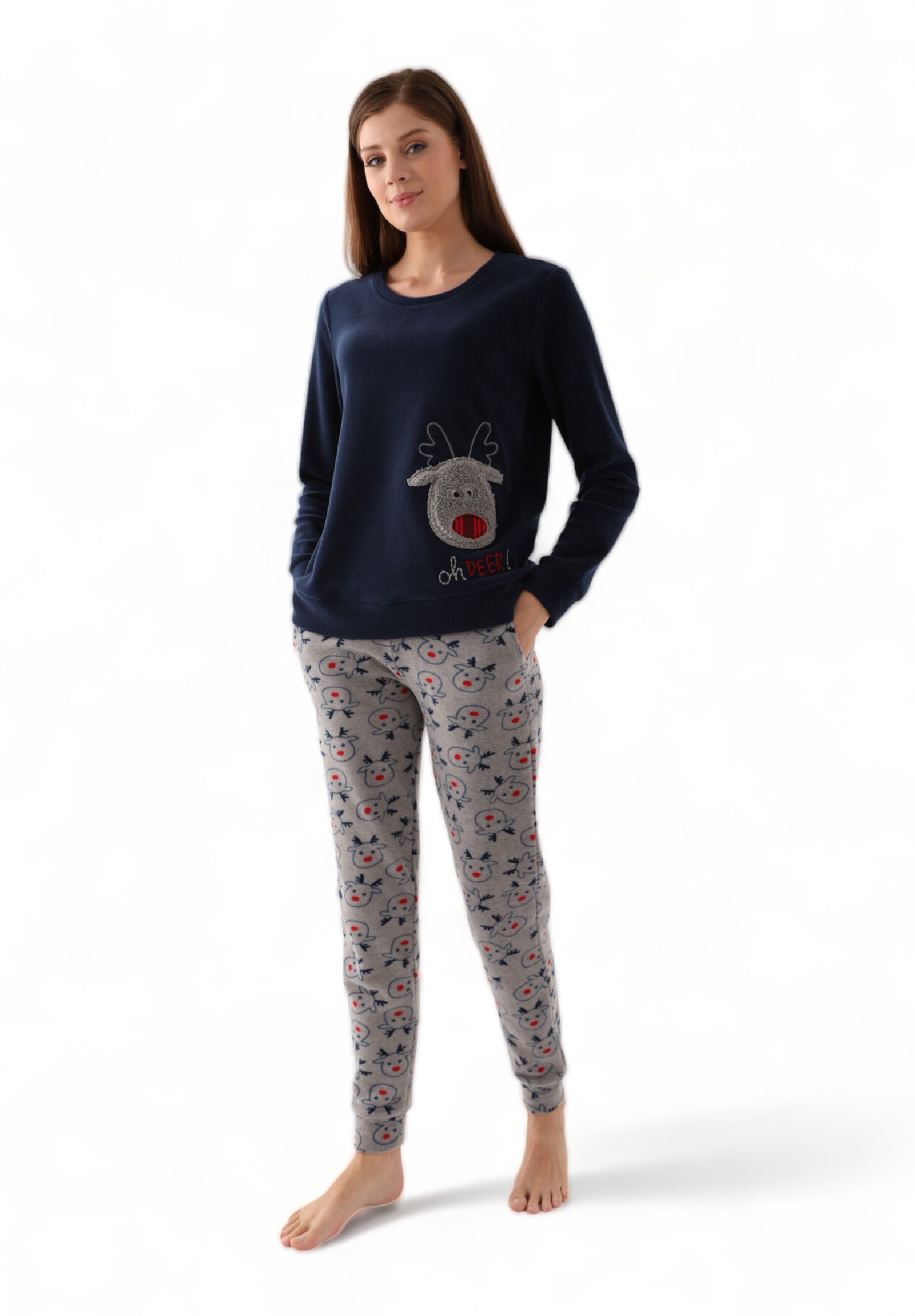 Πιτζάμα γυναικεία Polar Family Edition Arnetta Oh Deer! AR2603W-Μπλε φωτογραφία