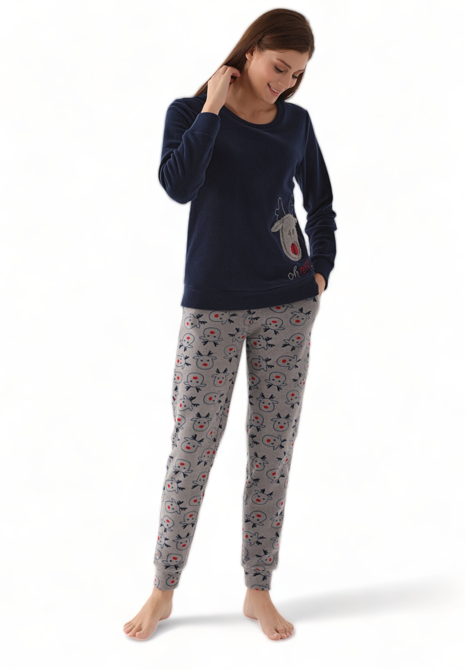Πιτζάμα γυναικεία Polar Family Edition Arnetta Oh Deer! AR2603W-Μπλε φωτογραφία