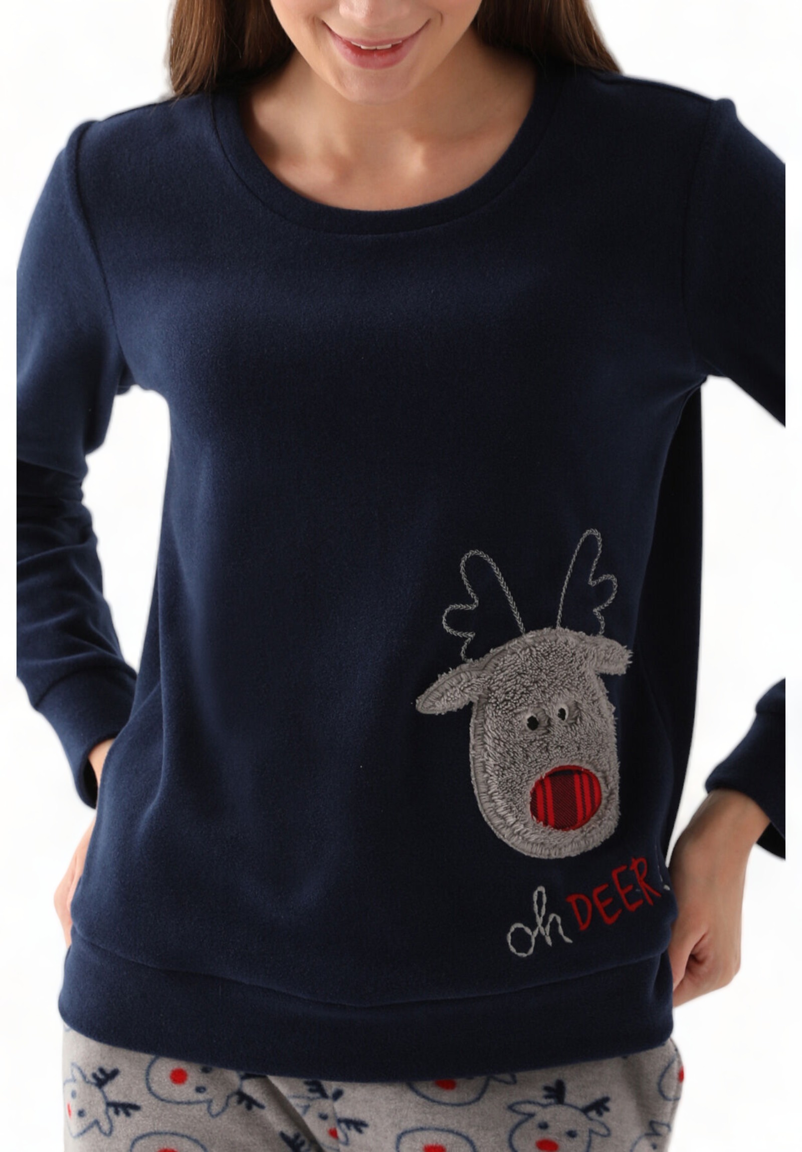 Πιτζάμα γυναικεία Polar Family Edition Arnetta Oh Deer! AR2603W-Μπλε φωτογραφία