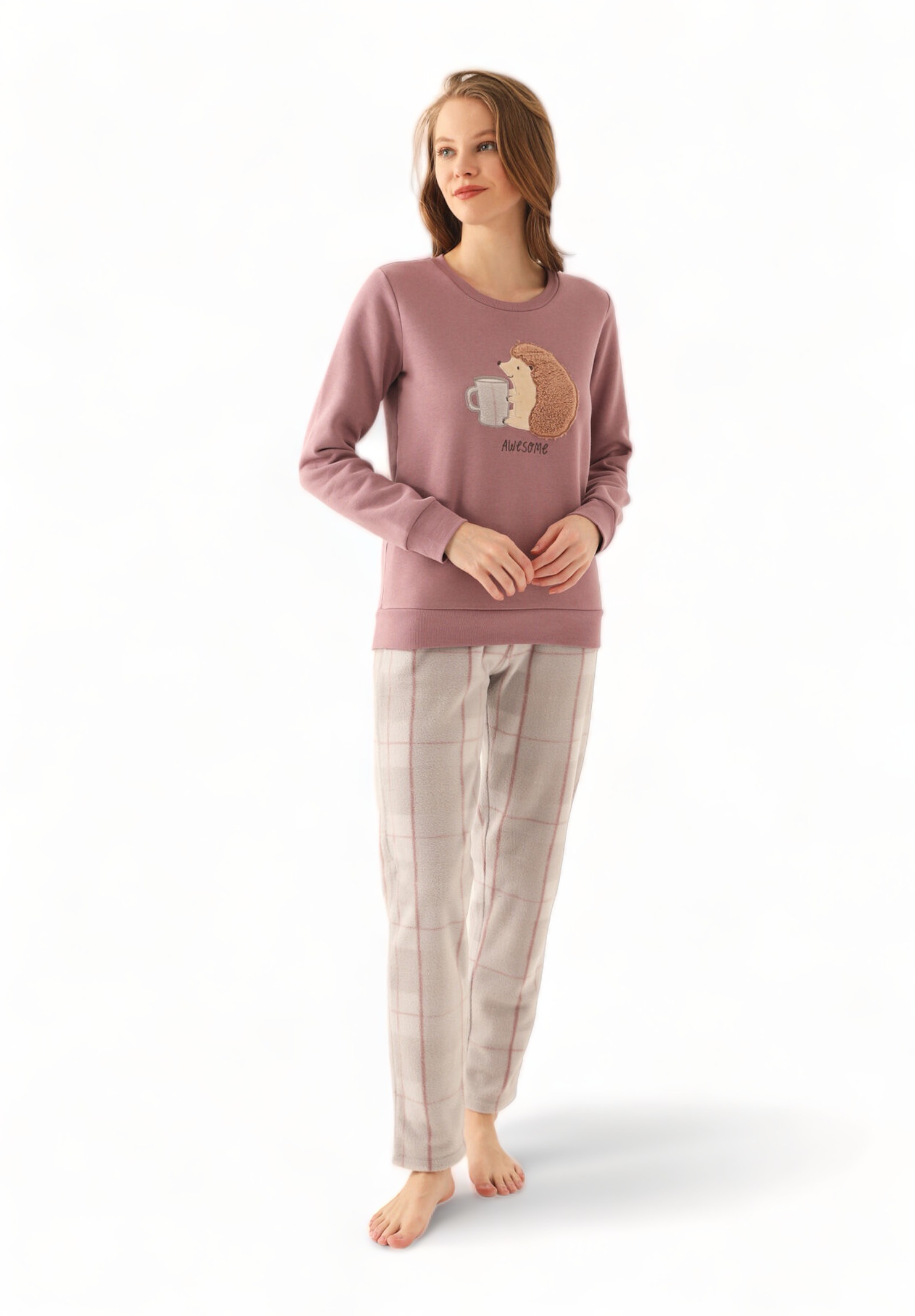 Πιτζάμα Γυναικεία Polar Fleece Arnetta Awesome AR2612W-Σάπιο Μήλο φωτογραφία