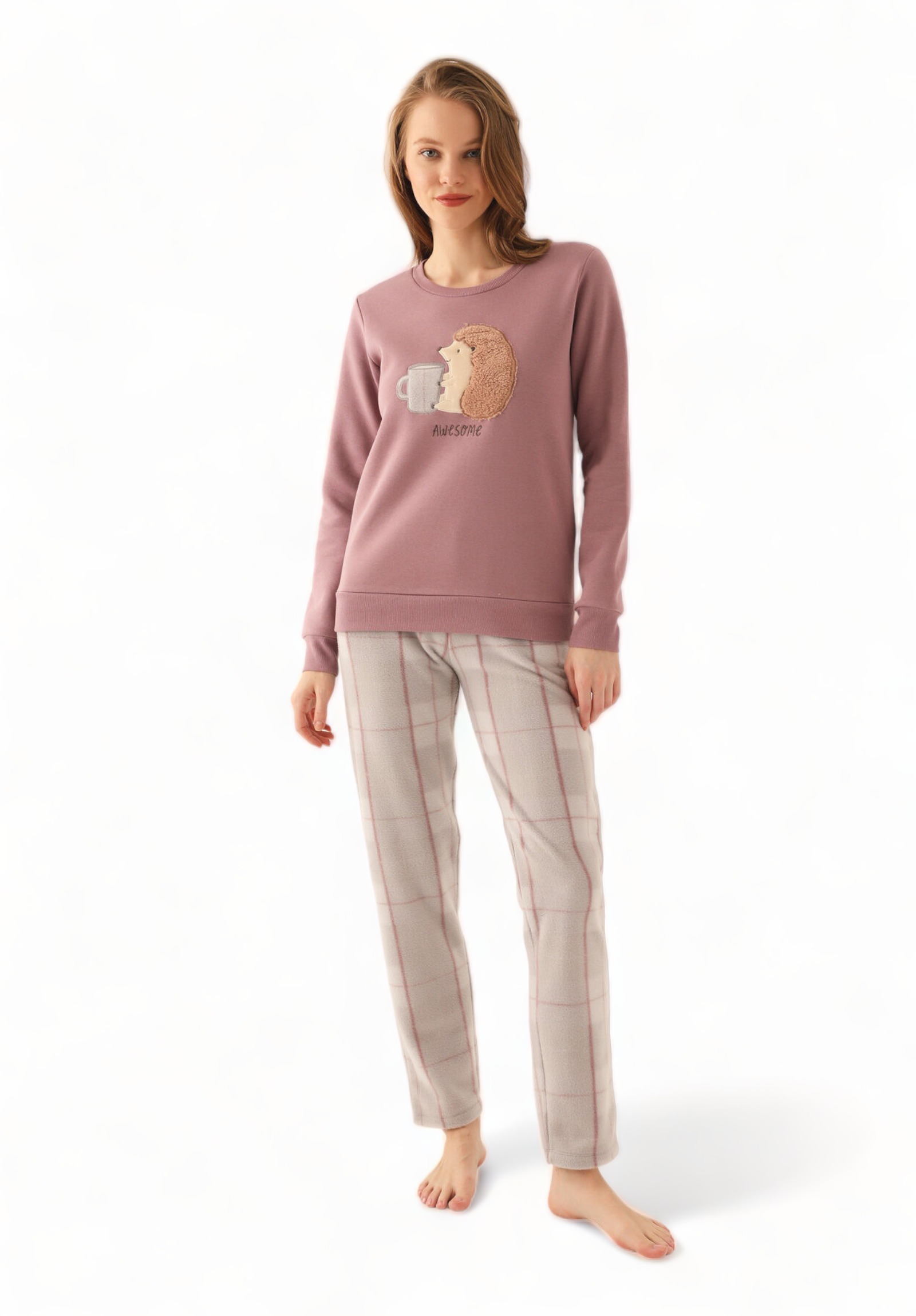Πιτζάμα Γυναικεία Polar Fleece Arnetta Awesome AR2612W-Σάπιο Μήλο φωτογραφία