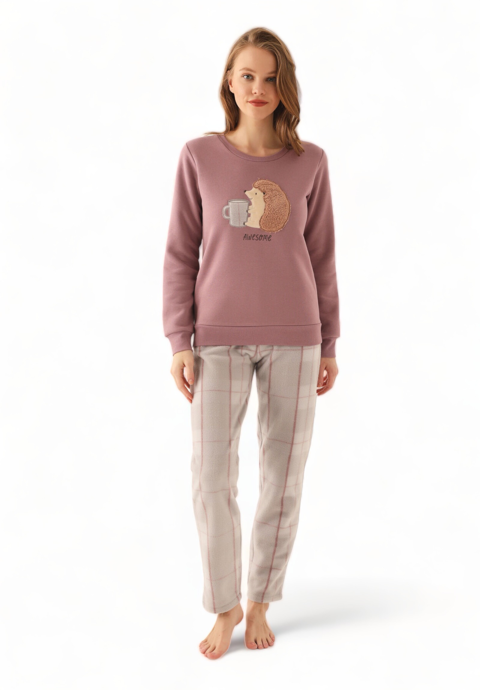 Πιτζάμα Γυναικεία Polar Fleece Arnetta Awesome AR2612W-Σάπιο Μήλο φωτογραφία